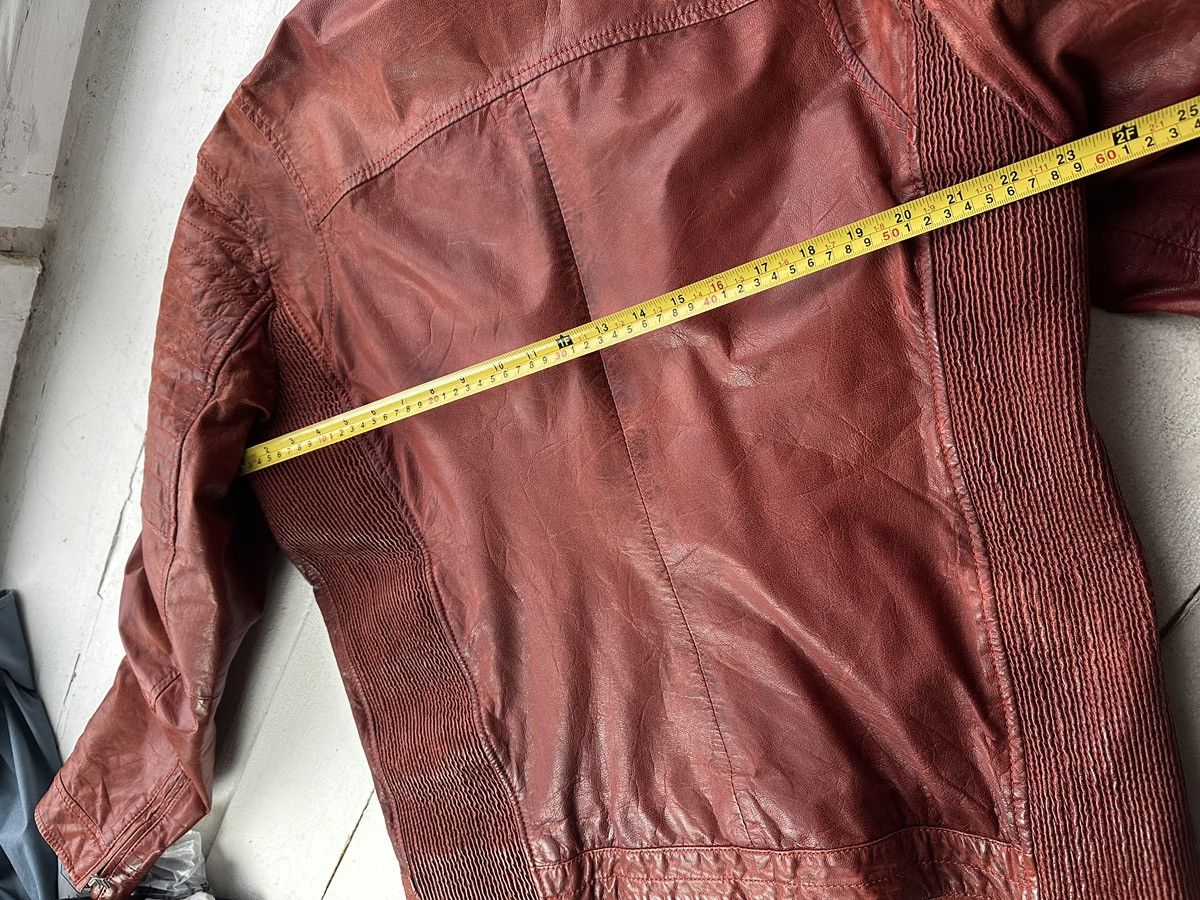 Gypsy 🚨VNTG LEATHER JACKET AVANT GARDE ASYMMETRICAL BROWN MOTO Size US XL / EU 56 / 4 - 18 Thumbnail