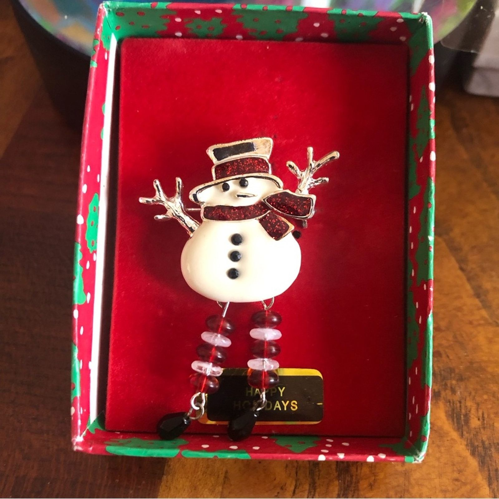 Jewelry Frosty the Snowman enamel stone brooch pin NIB Size ONE SIZE - 7 Thumbnail
