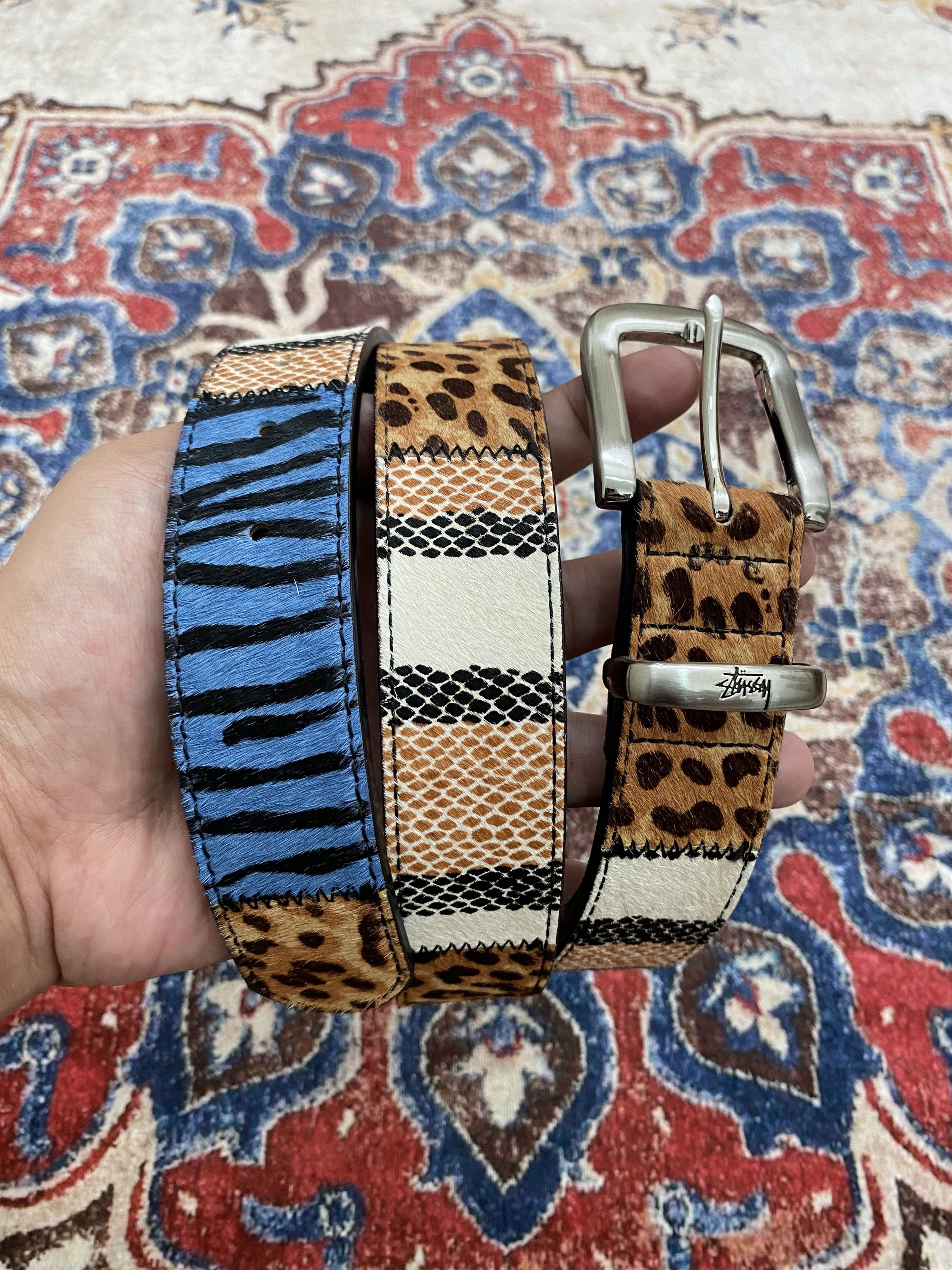 Ss-Link Studded Belt in hairy cheetah print – Stüssy