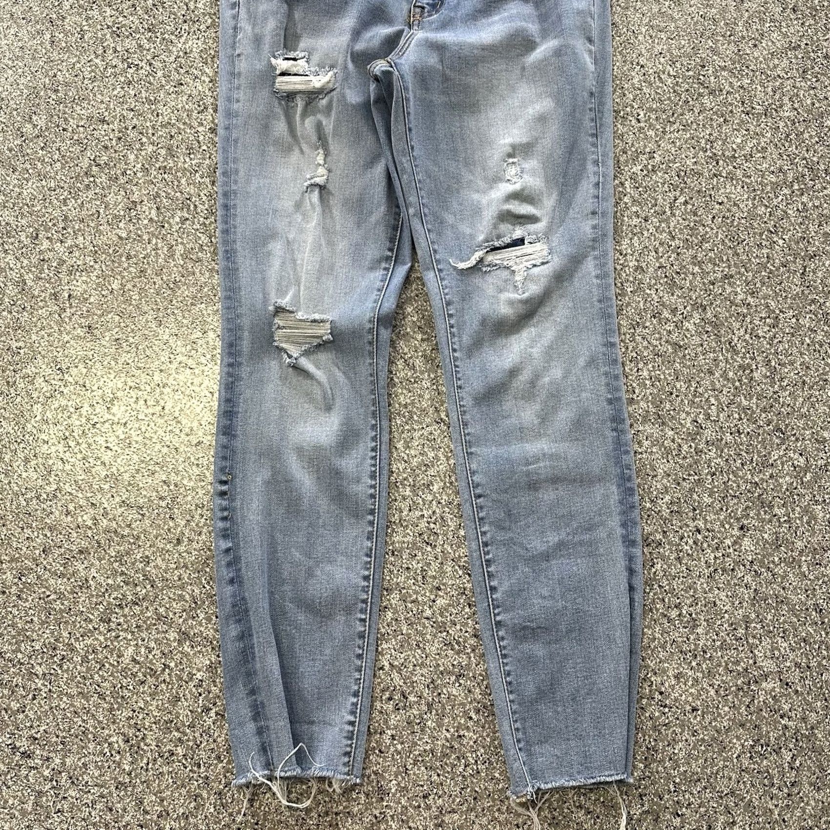 Vintage Aeropostale Jeans Womens 6 27x27 Aero Super High Rise Jegging Distressed Raw Hem Size 27" / US 4 / IT 40 - 3 Thumbnail