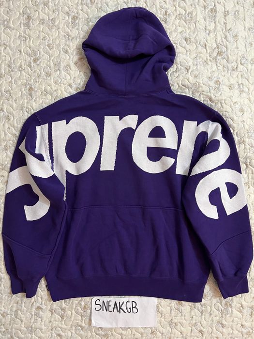 Supreme Supreme Big Logo Jacquard Hooded Sweatshirt Purple hoodie