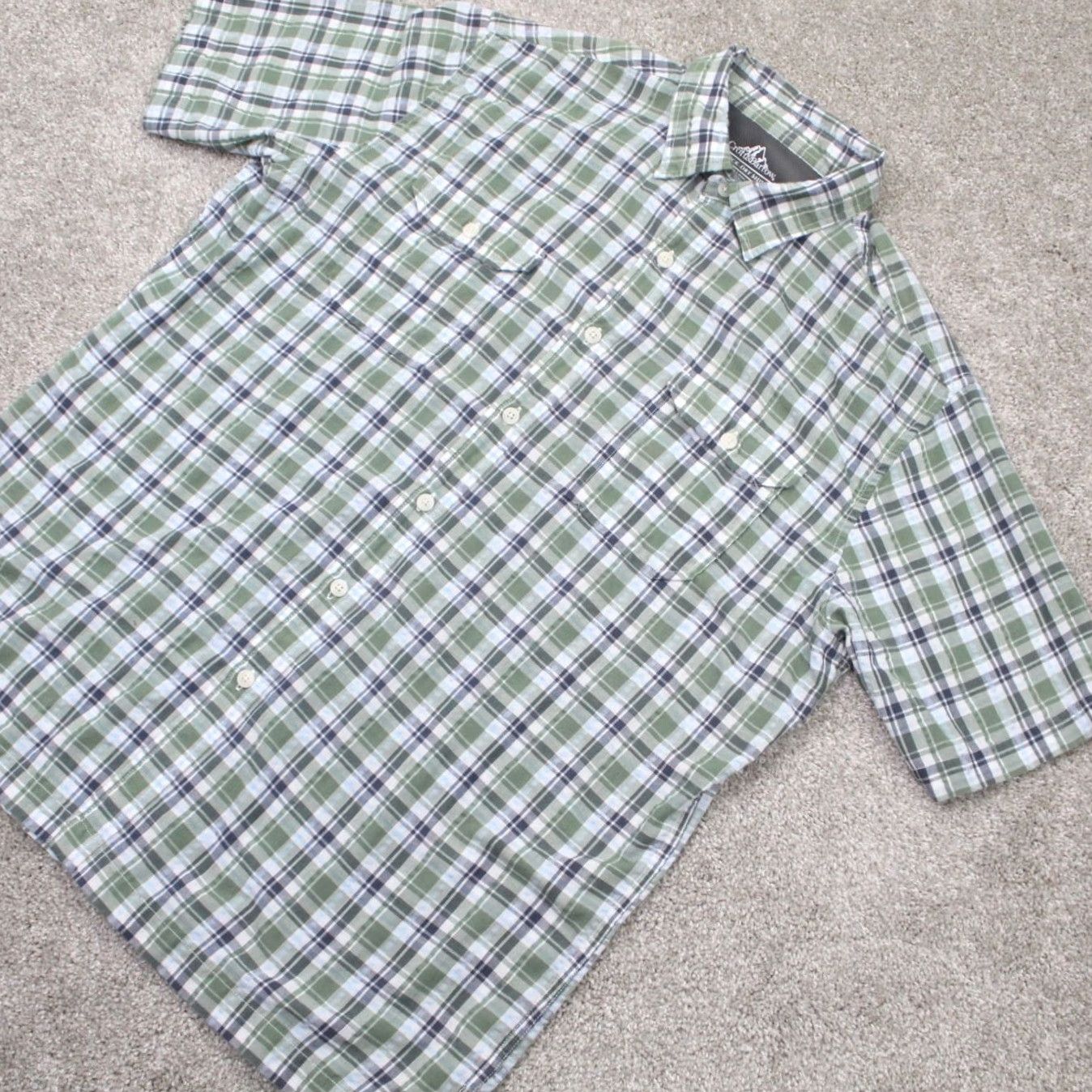 Croft & Barrow Croft & Barrow Quick Dry Shirt Mens L Green/Blue Plaid S/S Button Shirt Size US L / EU 52-54 / 3 - 3 Thumbnail