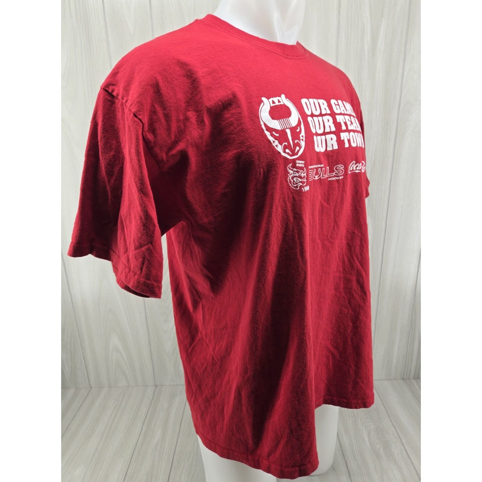 Vintage VINTAGE Birmingham Bulls Hockey Red T Shirt Red Size XL Size US XL / EU 56 / 4 - 6 Thumbnail