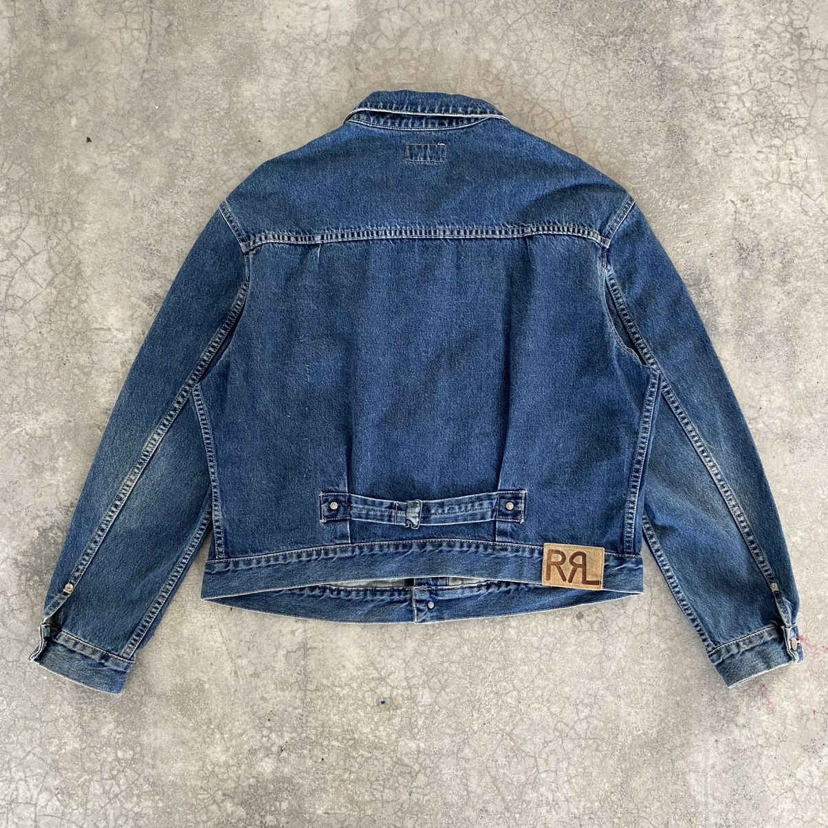 RRL Ralph Lauren VTG 90’s RRL Ralph Lauren Buckle Back Pleated Denim Jacket Size US XL / EU 56 / 4 - 11 Thumbnail