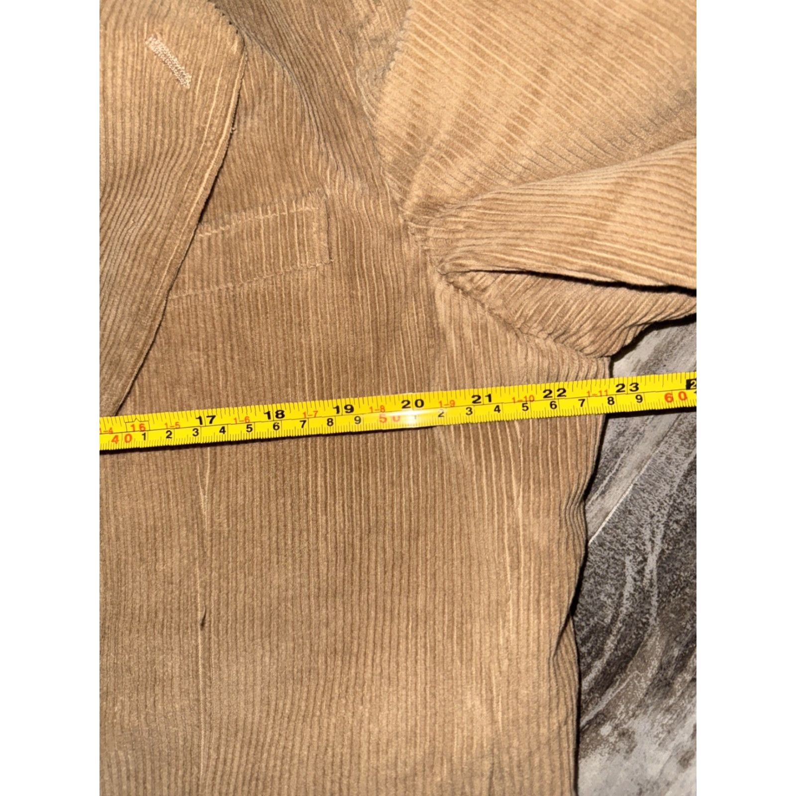 Vintage VINTAGE Blazer Jacket Men Corduroy Tan 44R Blazer Notch Lapel 2-Button Single-Breasted 80s Preppy College Sports Coat Blazer Mens Size 44R - 5 Thumbnail