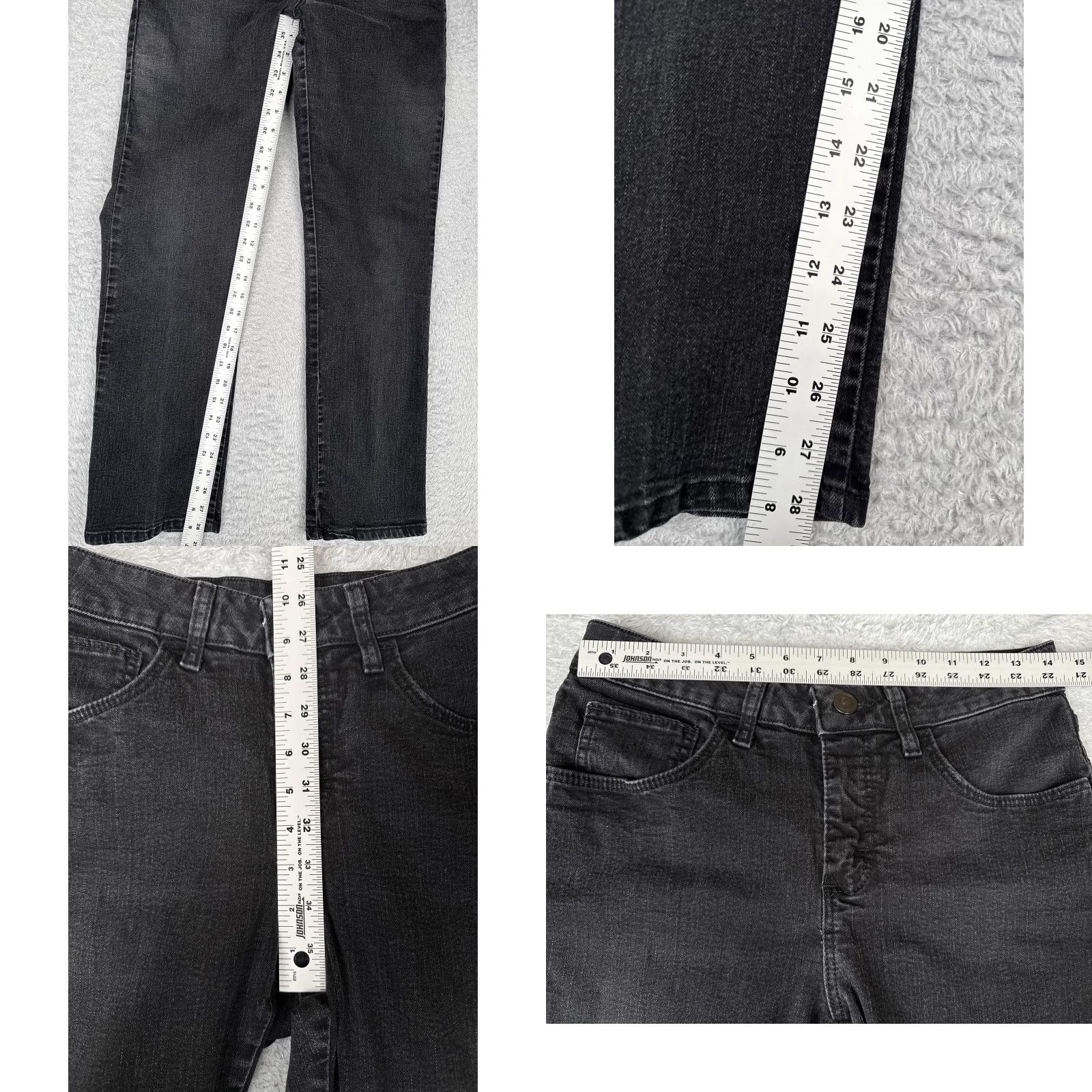 Lee Lee Jeans Womens Petite 6 Short Black Straight Leg Classic Fit Denim Mid Rise Size 28" / US 6 / IT 42 - 8 Thumbnail
