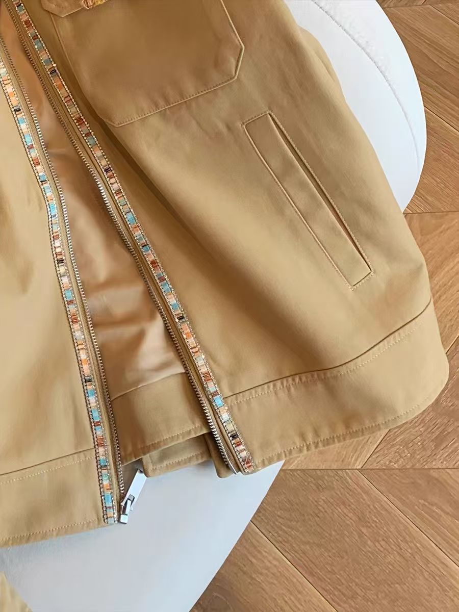 Vintage Khaki Ethnic Embroidered Workwear Jacket Size US M / EU 48-50 / 2 - 3 Thumbnail