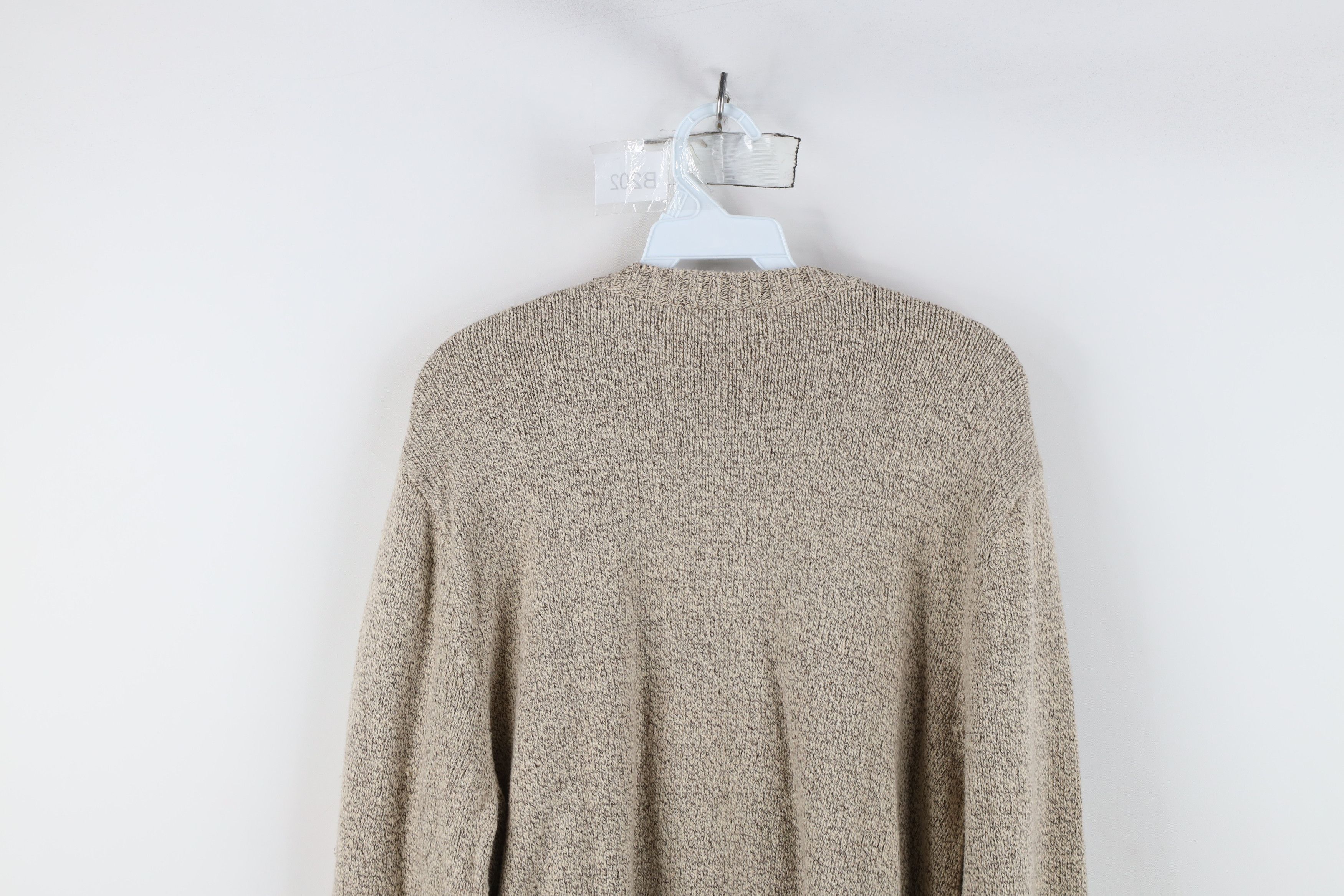 Vintage Vintage 90s Streetwear Distressed Knit Sweater Oatmeal Brown Size US L / EU 52-54 / 3 - 9 Thumbnail