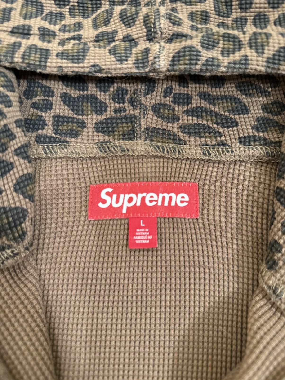 Supreme Supreme Leopard Print Thermal Zip Up Hoodie Size US L / EU 52-54 / 3 - 4 Thumbnail