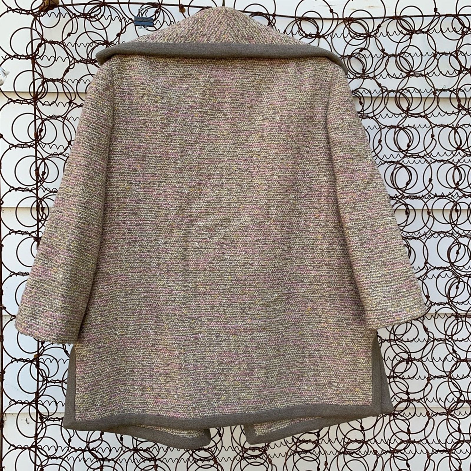 Vintage Vintage Lilli Ann Paris open front tan wool jacket LARGE? Size L / US 10 / IT 46 - 4 Thumbnail