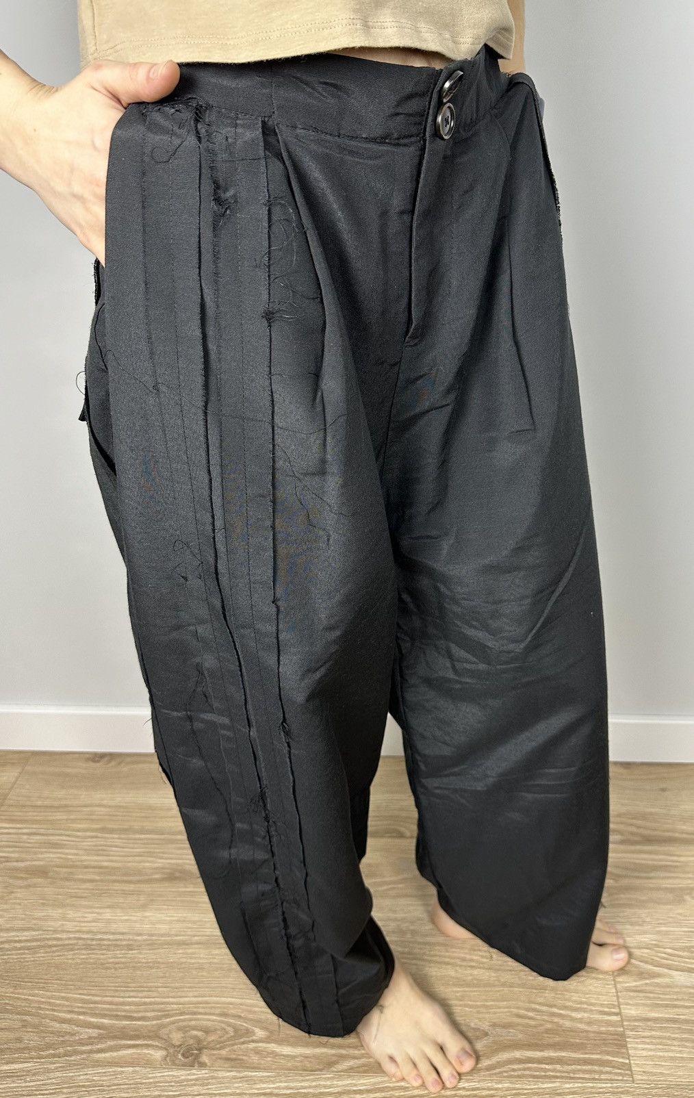 Aleksandr Manamis Aleksandr Manamis linen Stripe Avant Garde Cotton pants Size 25" / US 0 / IT 36 - 4 Thumbnail