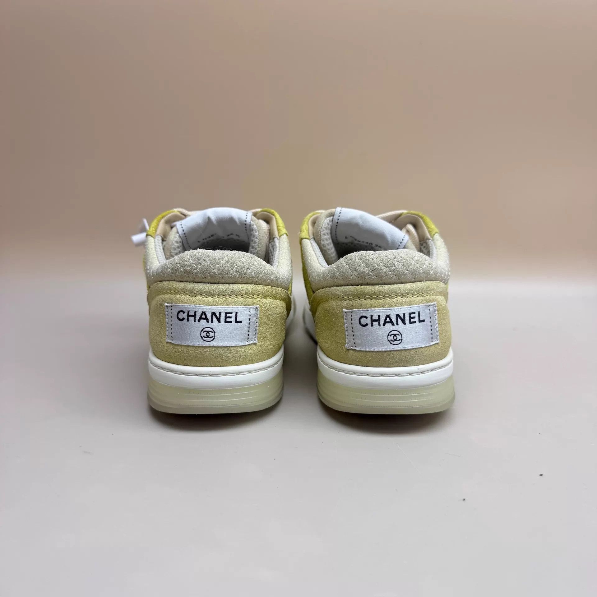 Chanel CHANEL Yellow Quilted CC Sneakers 36.5 99 New Size US 6 / IT 36 - 3 Thumbnail