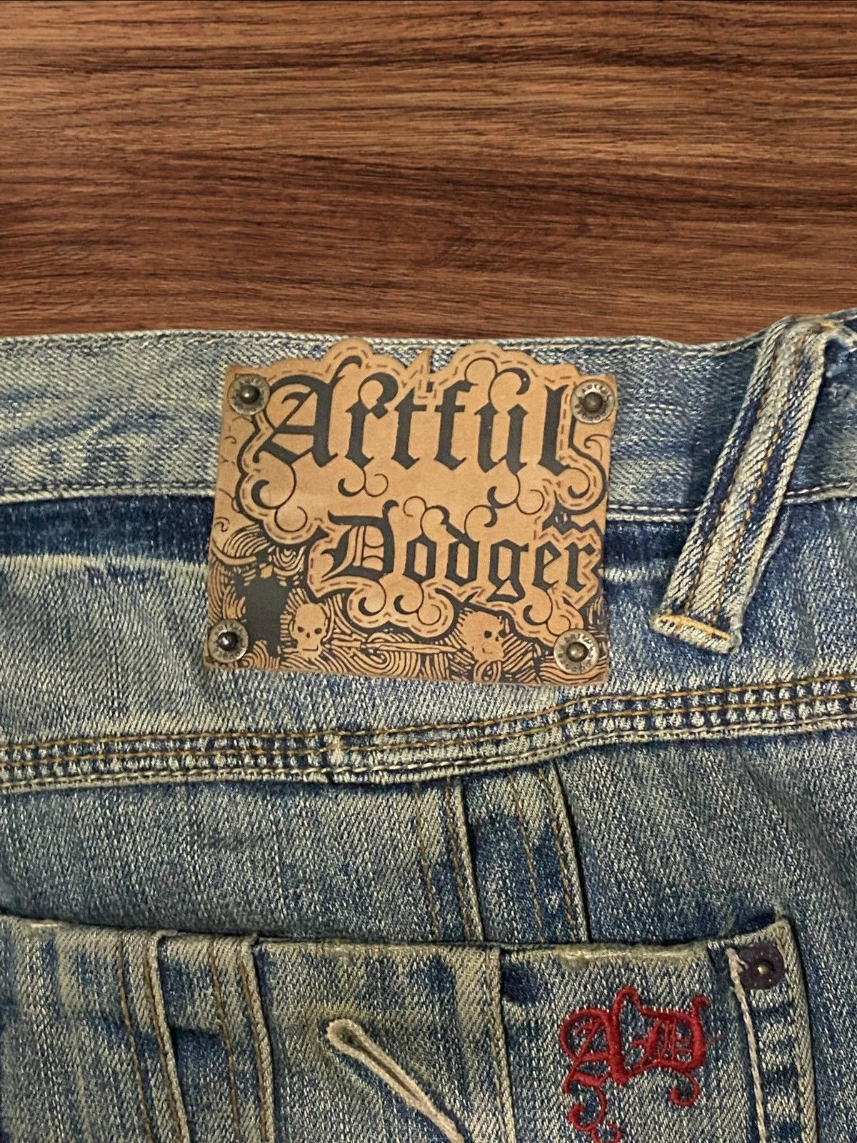 Artful Dodger ⚡️Baggy⚡️Artful Dodgers Distressed Blue Wash Streetwear Jeans Size US 36 / EU 52 - 11 Thumbnail