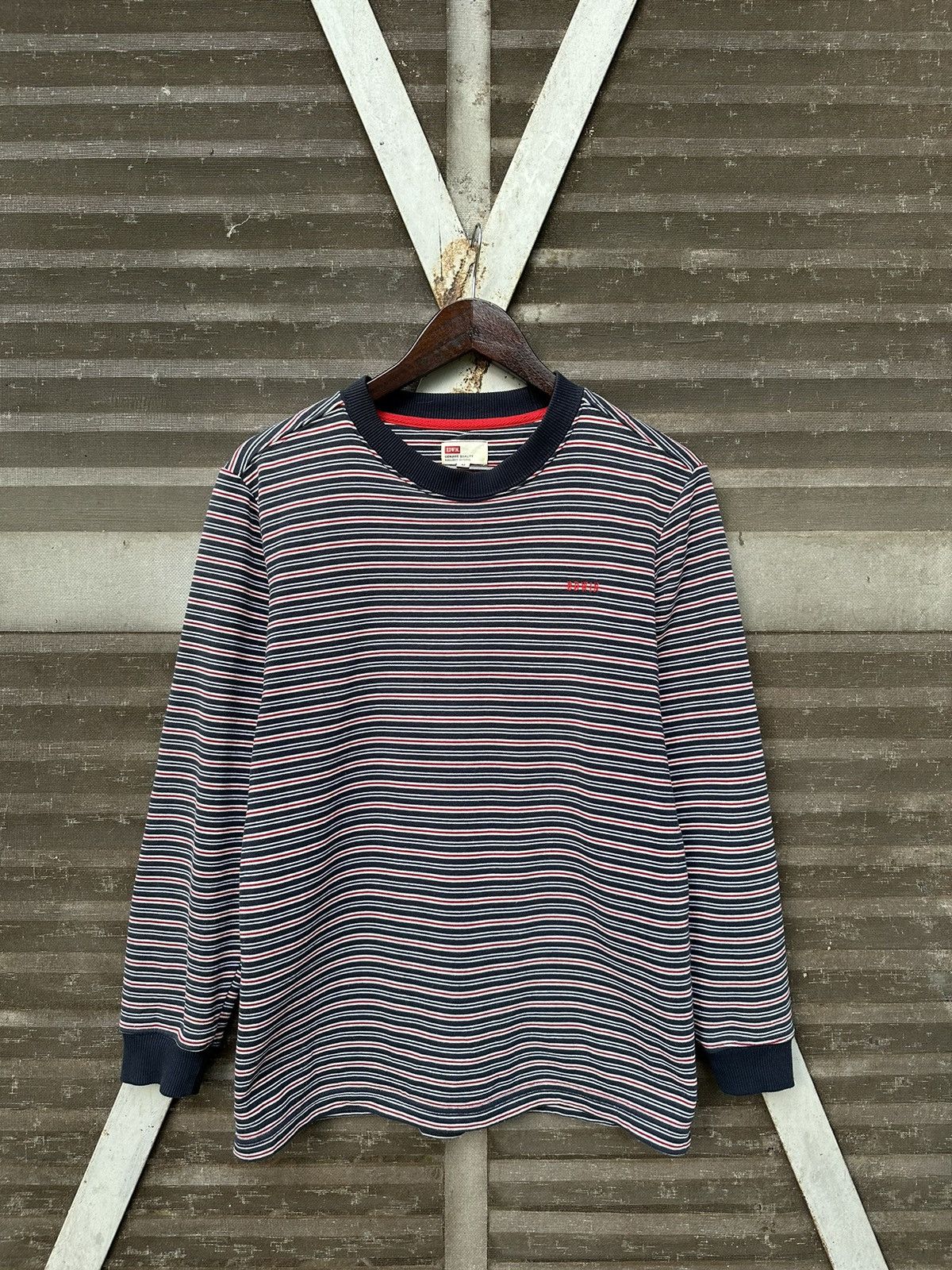 Edwin 👹EDWIN STRIPED BLANKET LINED CREWNECK Size US M / EU 48-50 / 2 - 3 Thumbnail