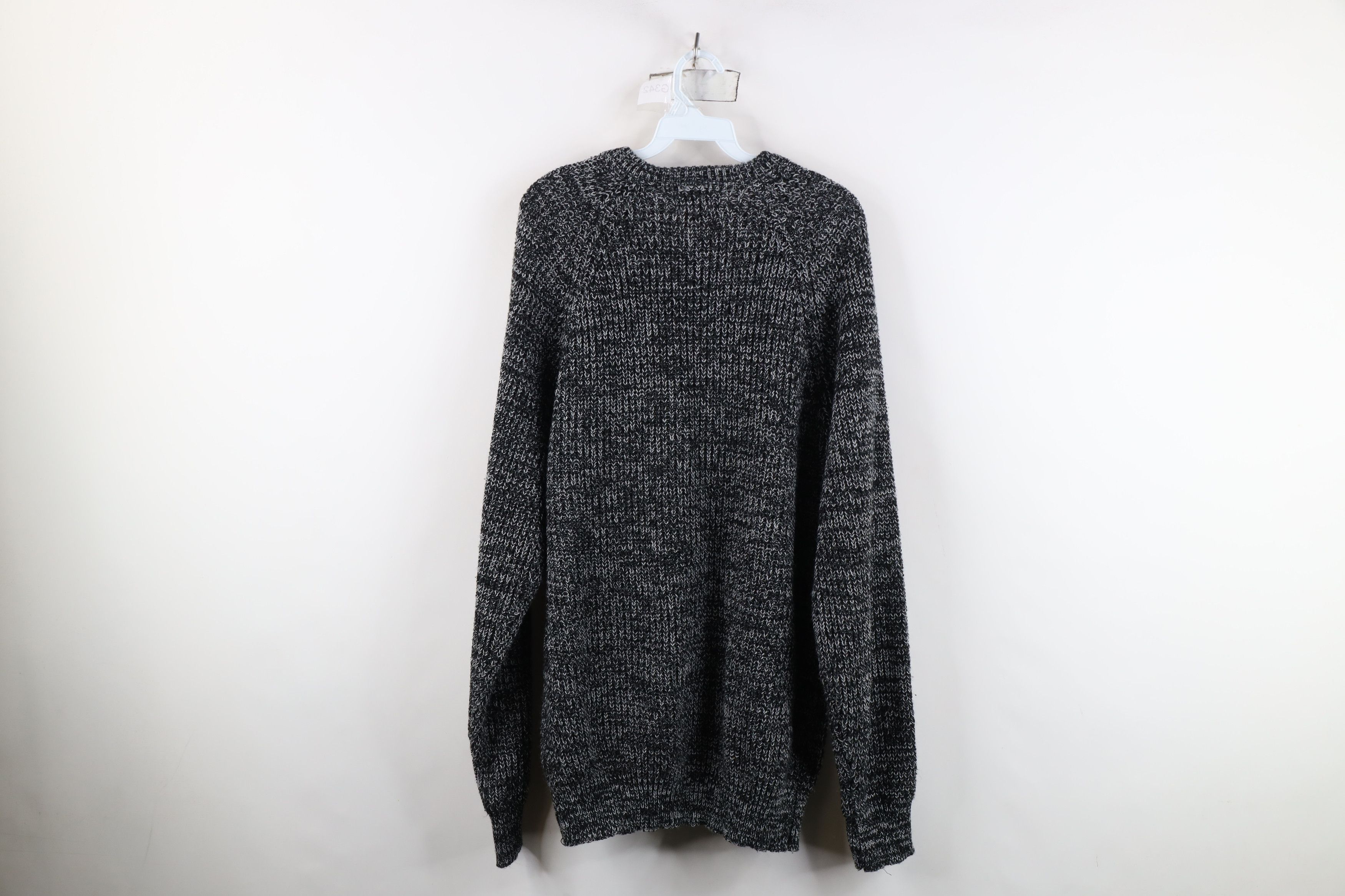 Vintage Vintage 90s Streetwear Ribbed Knit Crewneck Sweater Black Size US XL / EU 56 / 4 - 6 Thumbnail