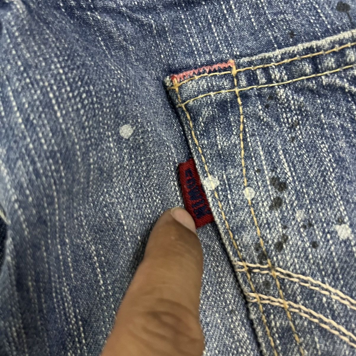 Edwin × Japanese Brand EDWIN 503 BLUE TRIP DISTRESSED PAINTED JEANS Size US 37 - 22 Thumbnail