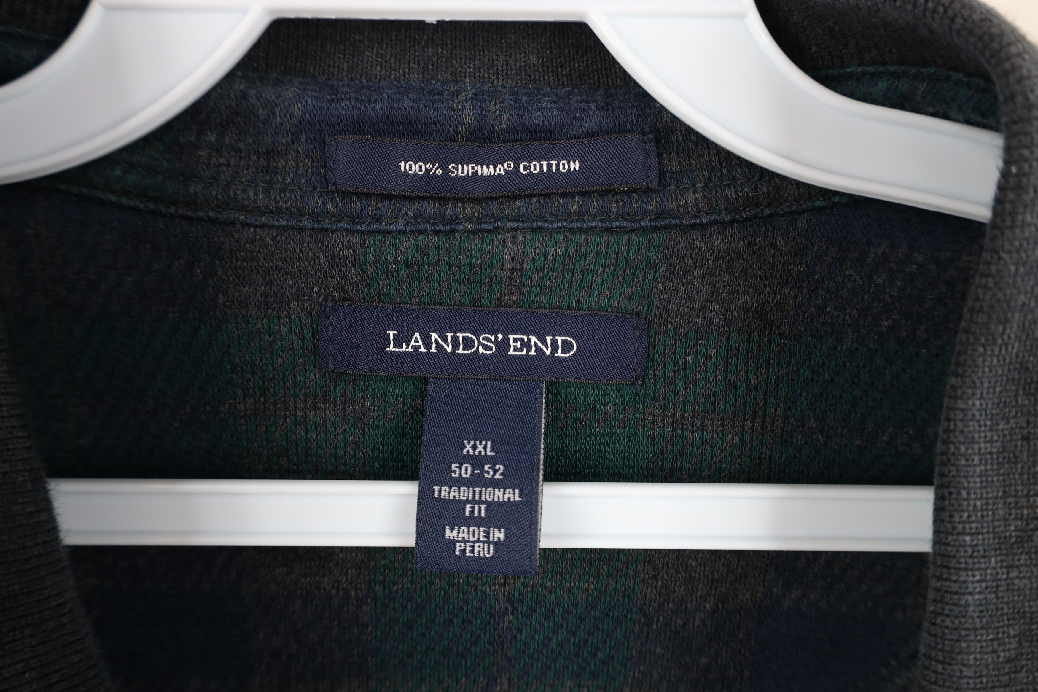 Lands' End Vintage Lands End Long Sleeve Rugby Polo Shirt Plaid Cotton Size US XXL / EU 58 / 5 - 4 Thumbnail