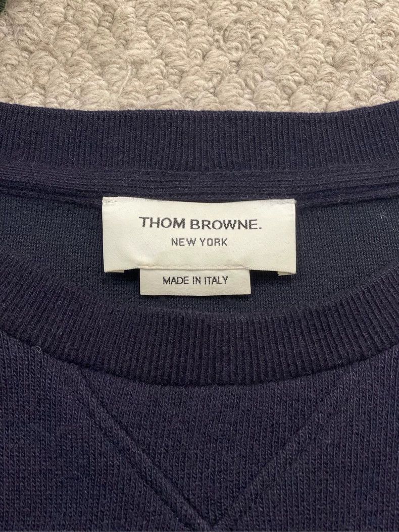 Thom Browne Thom browne Dark blue classic four-striped cashmere sweater Size US M / EU 48-50 / 2 - 4 Thumbnail