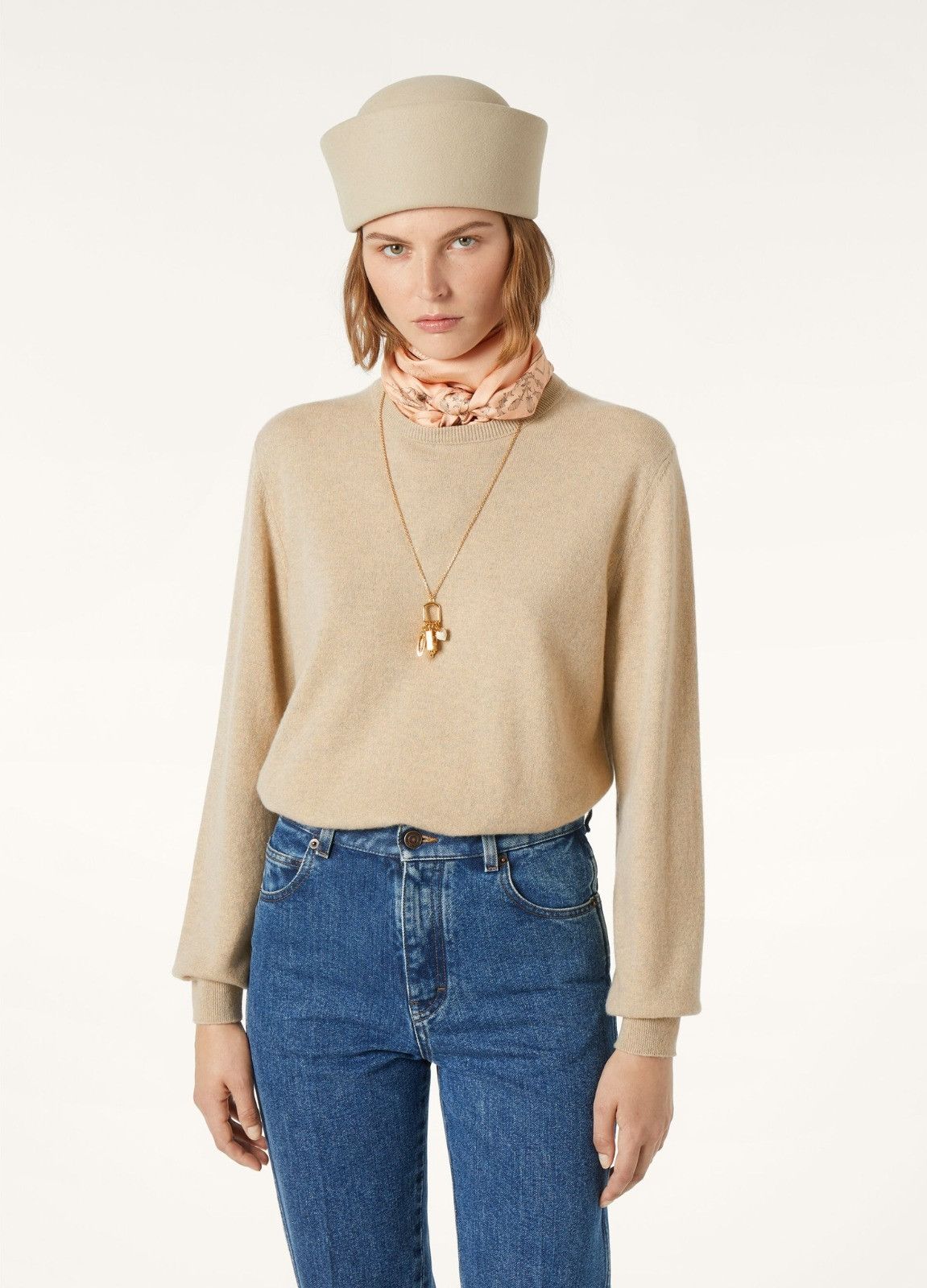 Loro Piana o1srvl11e0526 FAQ0619 Arona Crewneck Sweater in Beige Size XS / US 0-2 / IT 36-38 - 4 Thumbnail