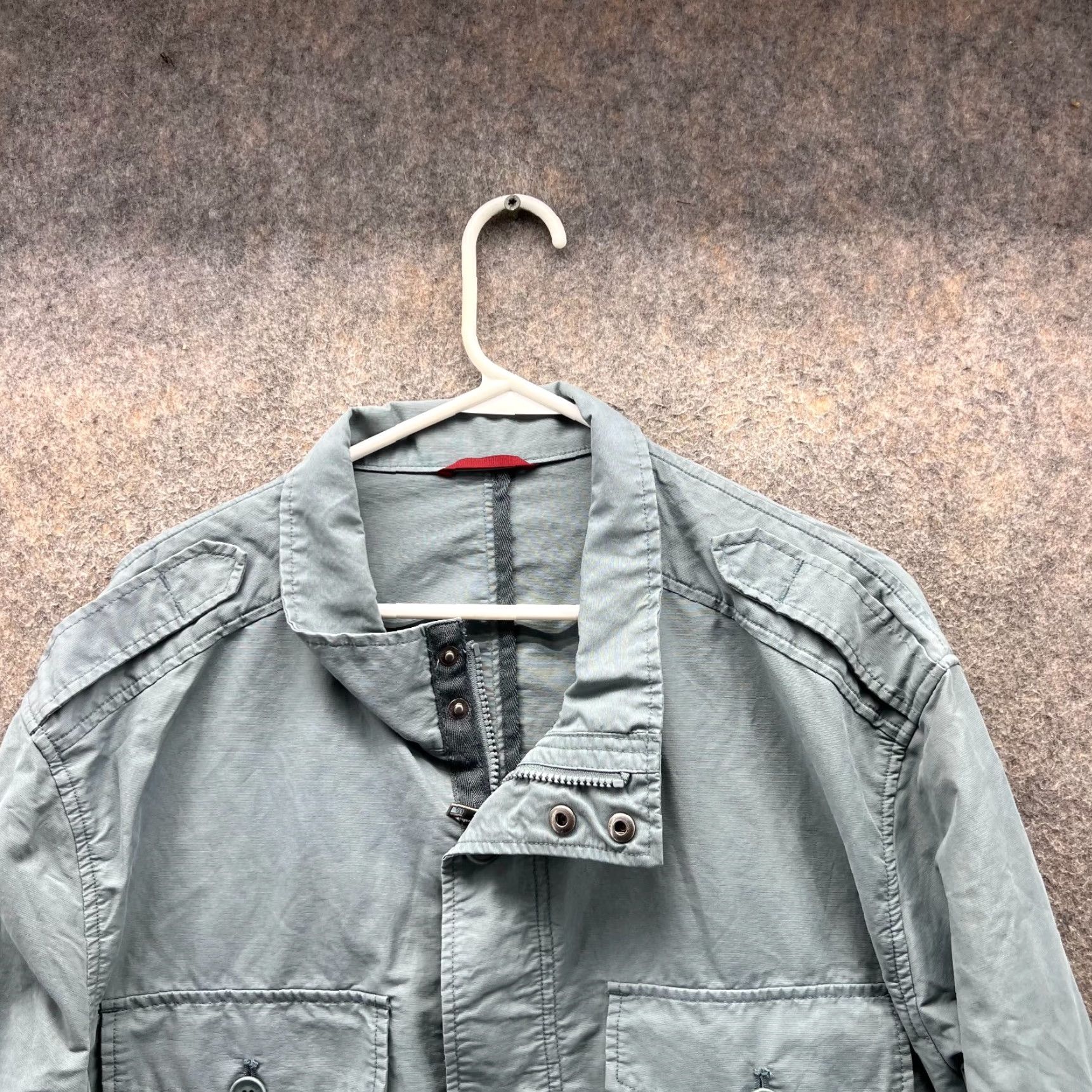 UNTUCKit UNTUCKit Jacket 3XL Light Blue Full Zip Military Vintage Cotton Button-Down Collar Mens Coat Winter Spring Fall Holiday Formal Workwear Casual Outdoor Size US XXL / EU 58 / 5 - 7 Thumbnail