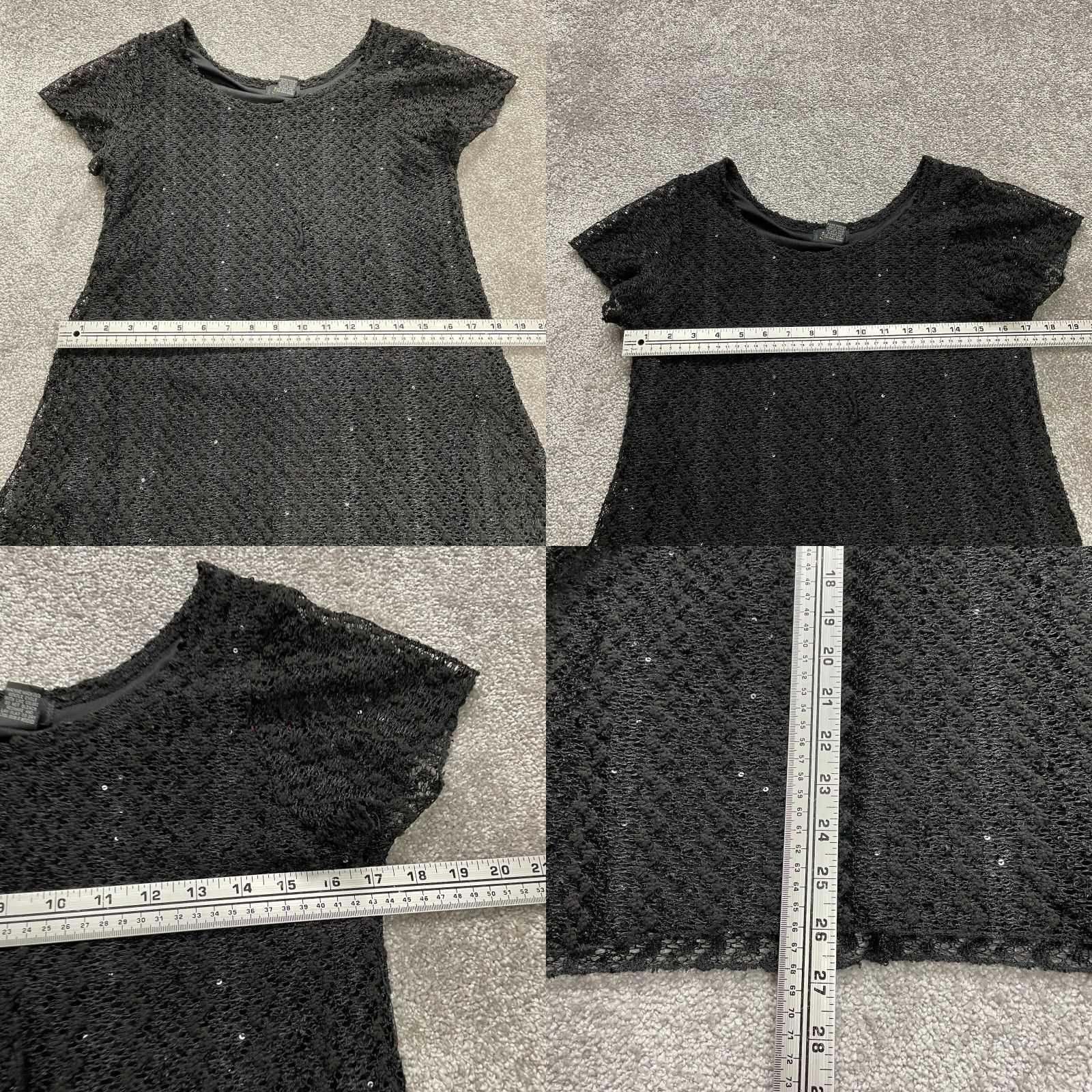 Ford Shannon Ford Blouse Shirt Tunic Womens Large Black Lace Sequin Short Sleeve All Seasons Casual Top - Regular Fit Size L / US 10 / IT 46 - 8 Thumbnail