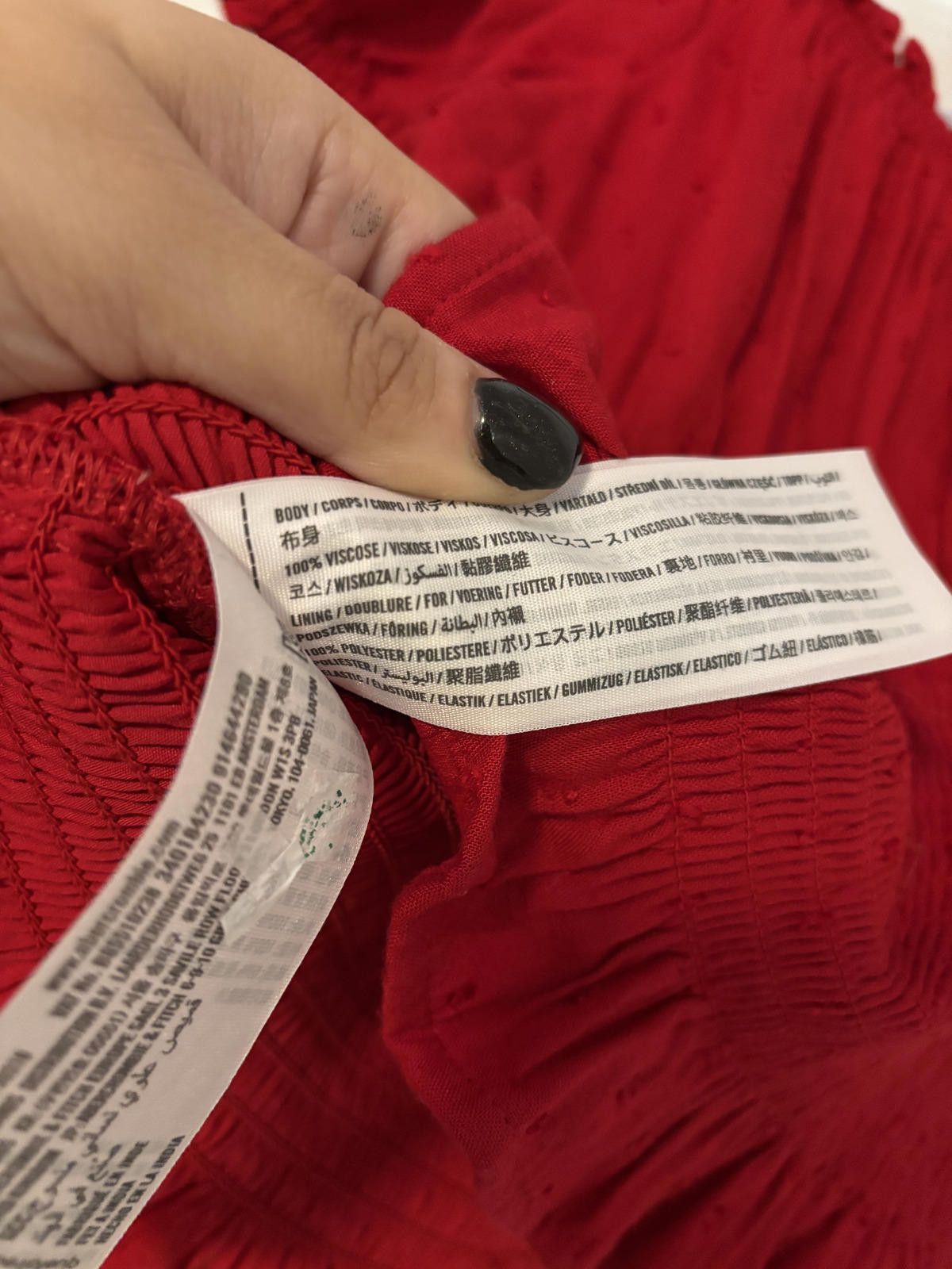 Other NEW Hollister Red Smocked Waist Short Sleeve Peasant Top L Size L / US 10 / IT 46 - 6 Thumbnail