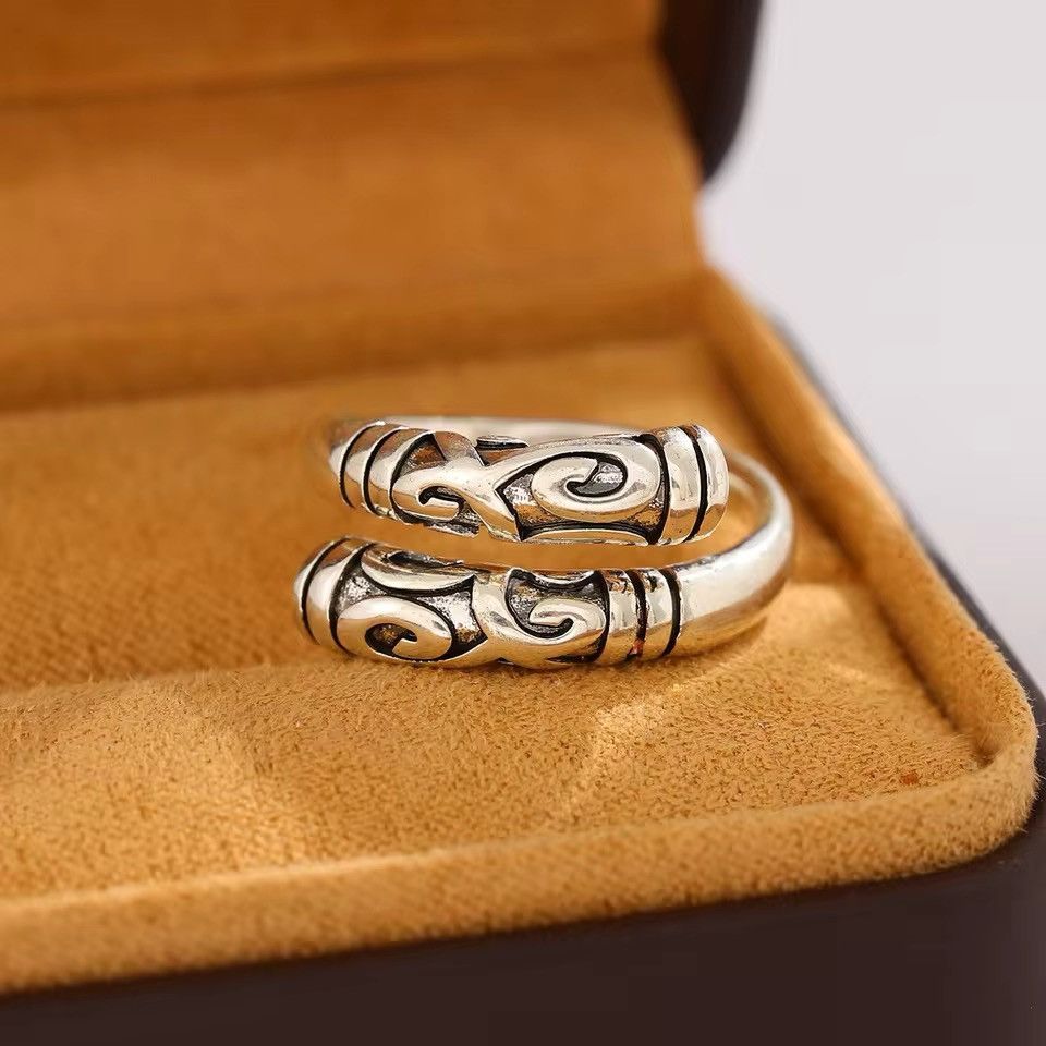 Jewelry × Sterling Silver × Vintage Tight Spell Wukong's Weapon 925 Sterling Silver Ring Size ONE SIZE - 3 Thumbnail