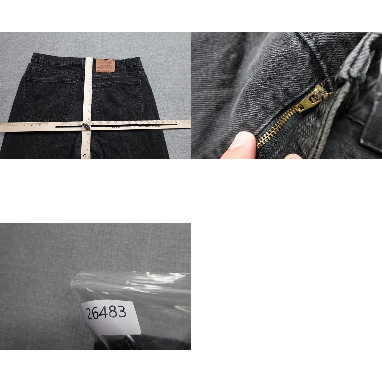 Levi's VINTAGE Levi's 505 Jeans Mens 36x32 Black Dark Wash Relaxed Fit 5-Pocket Denim Straight Jeans Mens Black 505 USA Levi's 500 Series Size US 36 / EU 52 - 9 Thumbnail
