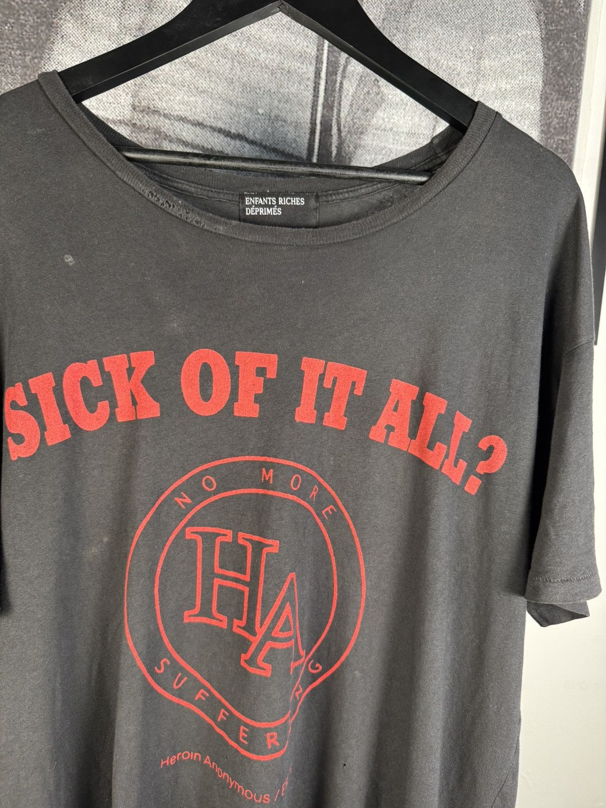 Enfants Riches Deprimes ICONIC GRAIL 💉 2022 "SICK OF IT ALL" HEROIN ANONYMOUS SHIRT Size US XL / EU 56 / 4 - 2 Thumbnail