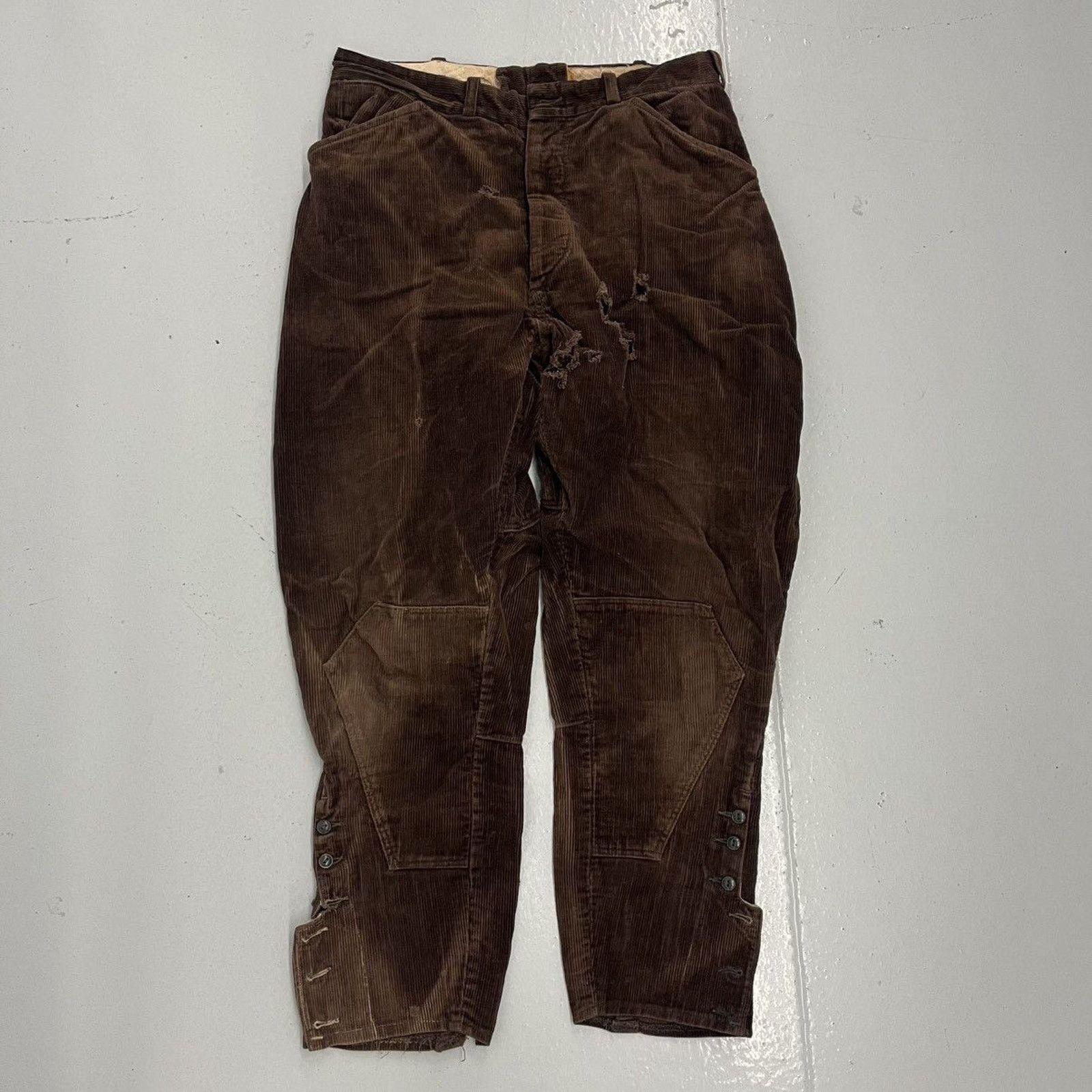 Other Vintage 50s Loeb Brown Distressed Corduroy Togs Chaps 30x26 Size US 30 / EU 46 - 1 Thumbnail