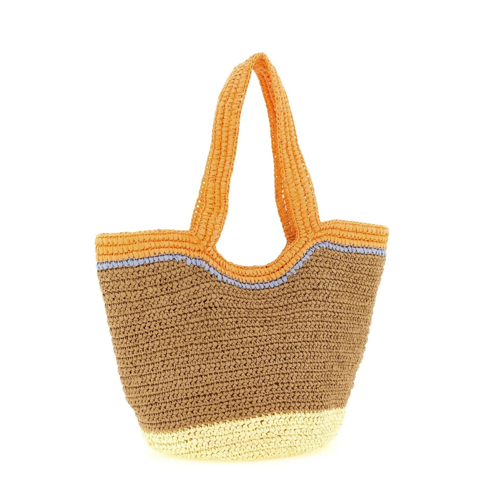 Marni MARNI Small Seaside Beige Woven Raffia Paper Shopper Shoulde Size ONE SIZE - 2 Thumbnail