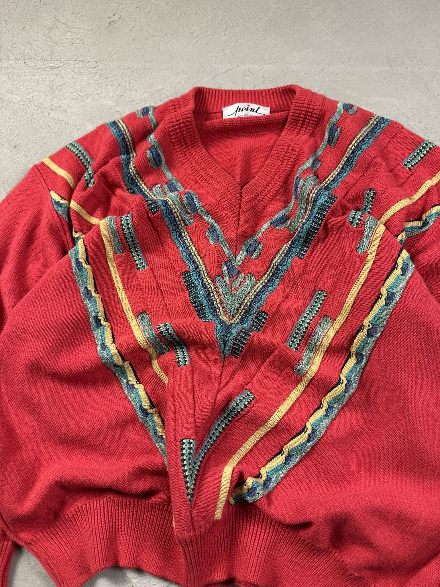 Vintage 80s Vintage Italian 3D Cable Oversized Boxy Sweater Size US M / EU 48-50 / 2 - 8 Thumbnail