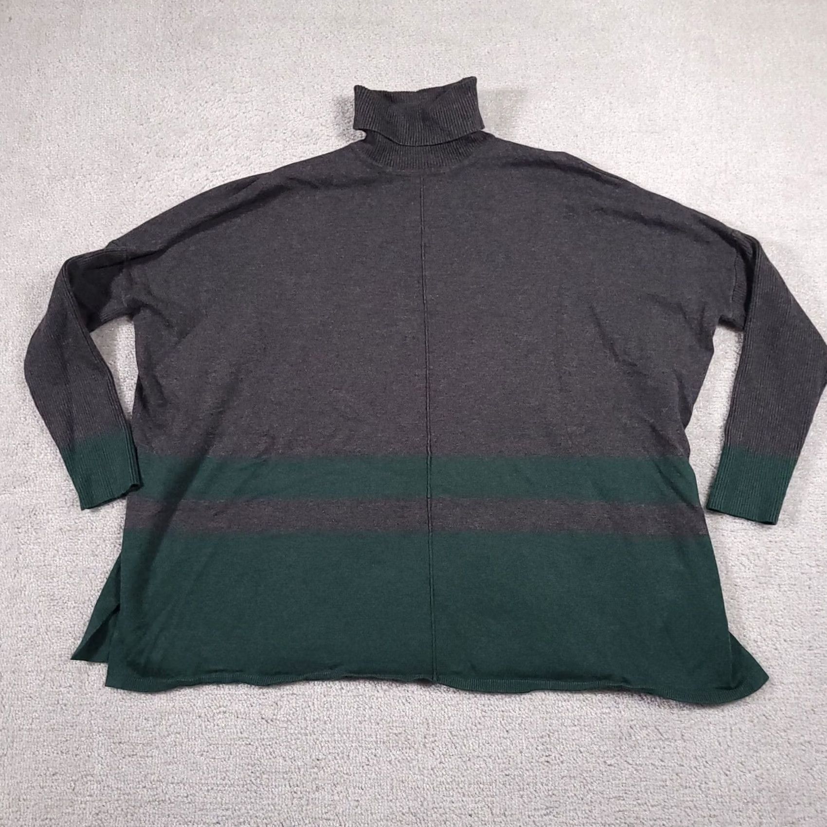 Jones New York Jones New York Signature Turtleneck Sweater Women's Medium Colorblock Oversized Pullover Knit Shirt Size M / US 6-8 / IT 42-44 - 2 Thumbnail