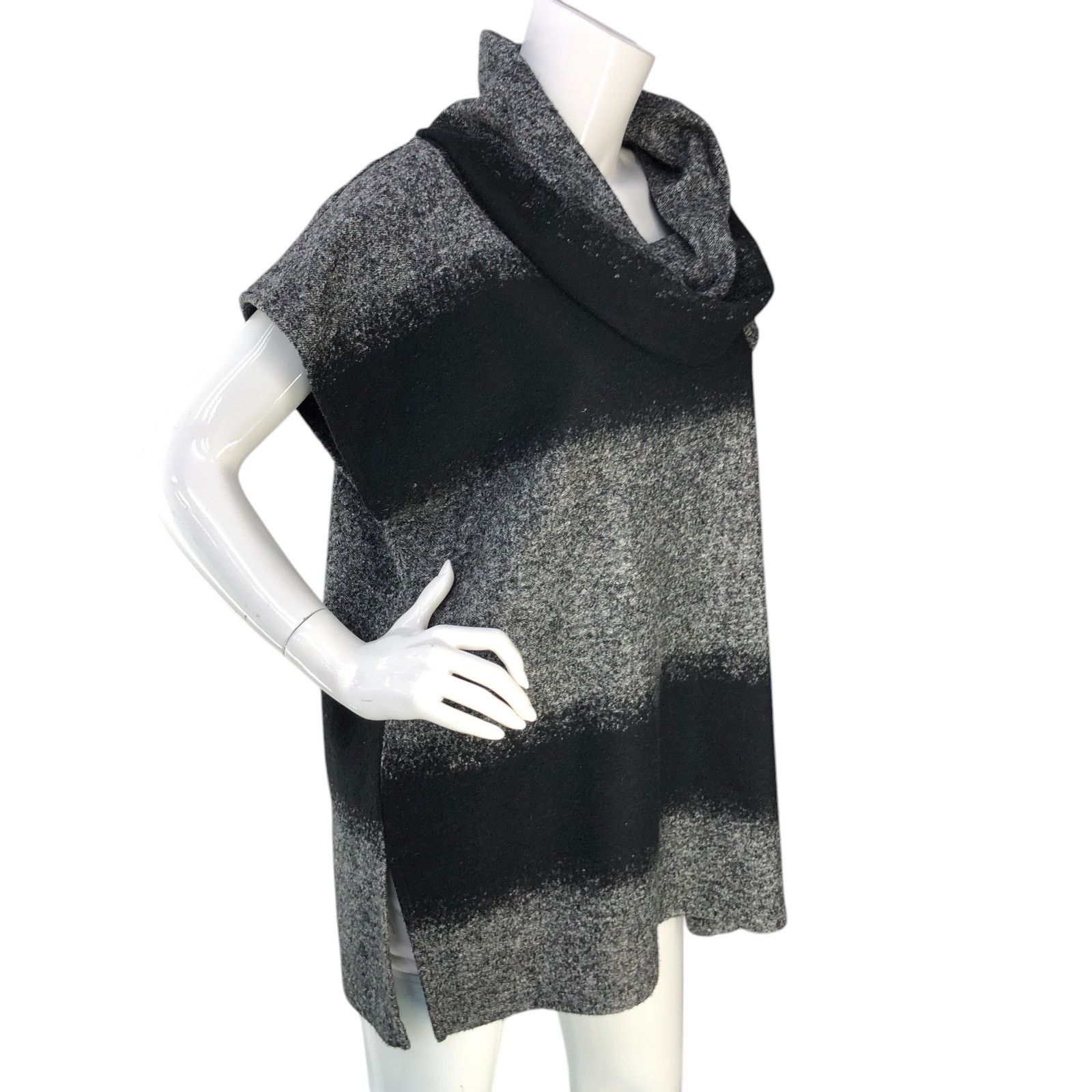 Bryn Walker Bryn Walker Size S Sweater Knit Tunic Cowl Neck Striped Gray Size S / US 4 / IT 40 - 10 Thumbnail