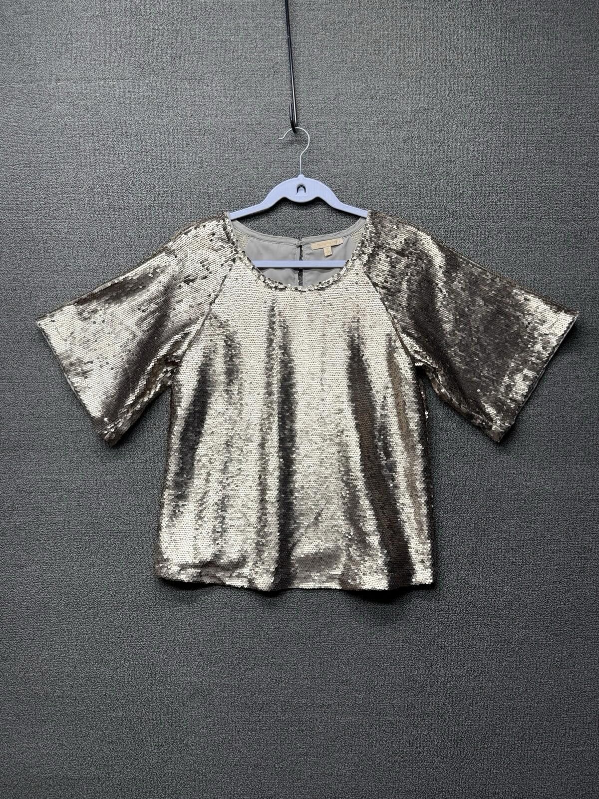 Other Skies Are Blue Women’s XS Champagne Sequin Short-Sleeve Top Size XS / US 0-2 / IT 36-38 - 1 Thumbnail