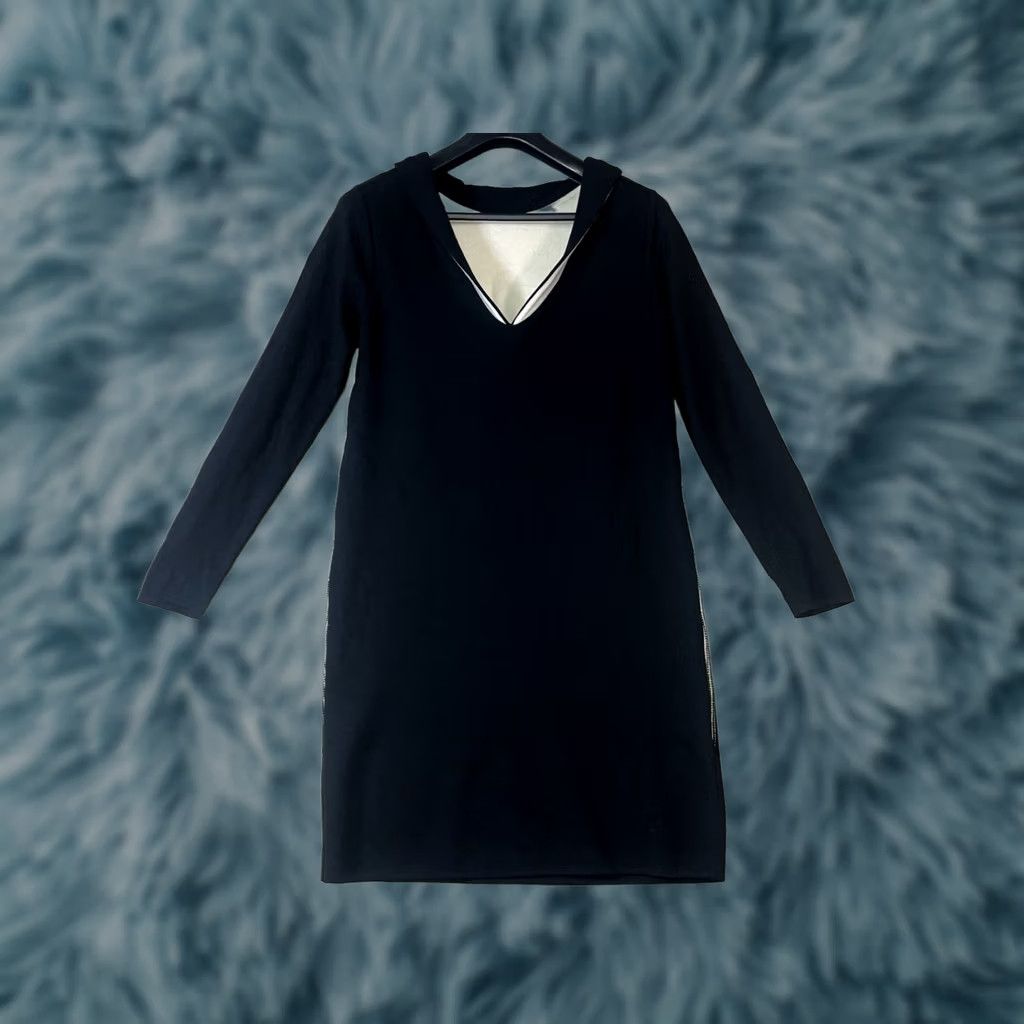 D.Exterior D.Exterior Dress Black Cream Long Sleeve Business Size M 100% Wool Italy Made Women Size M / US 6-8 / IT 42-44 - 1 Thumbnail