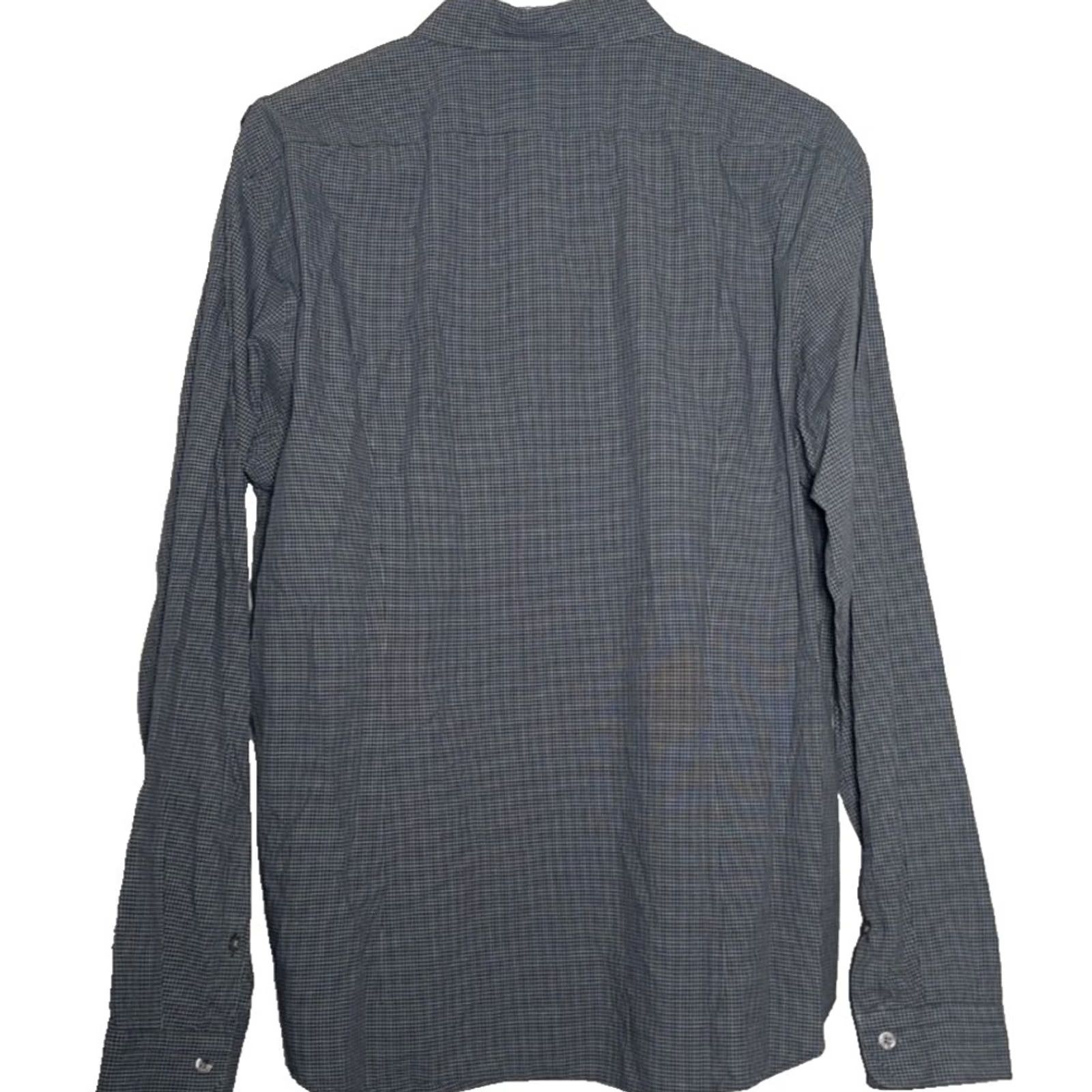 John Varvatos John Varvatos Shirt Large Blue Check Long Sleeve Button Up Pockets Men's Size US L / EU 52-54 / 3 - 2 Thumbnail