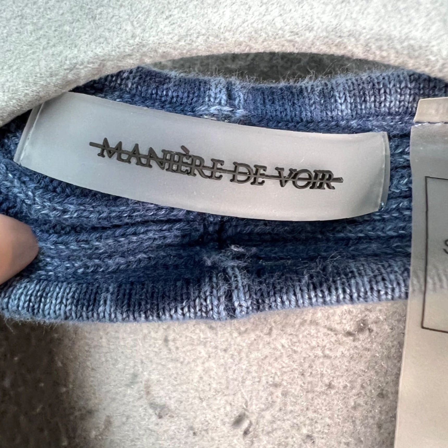 Vintage Manière De Voir Navy Ribbed Cotton Halter Top Womens Size 4 Size S / US 4 / IT 40 - 4 Thumbnail