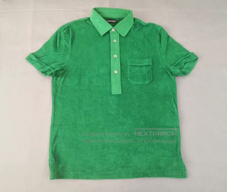 Tom Ford Tom Ford Short-sleeve polo shirt, classic green, towel fle Size US M / EU 48-50 / 2 - 1 Thumbnail