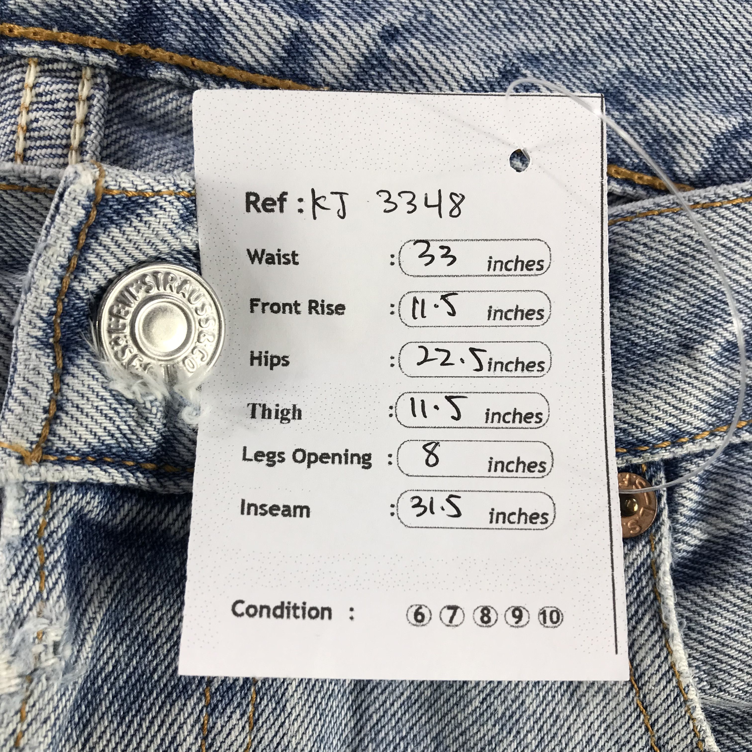 Levi's Vintage 90s Levis 501 Jeans Light wash Denim KJ3348 Size US 32 / EU 48 - 15 Thumbnail