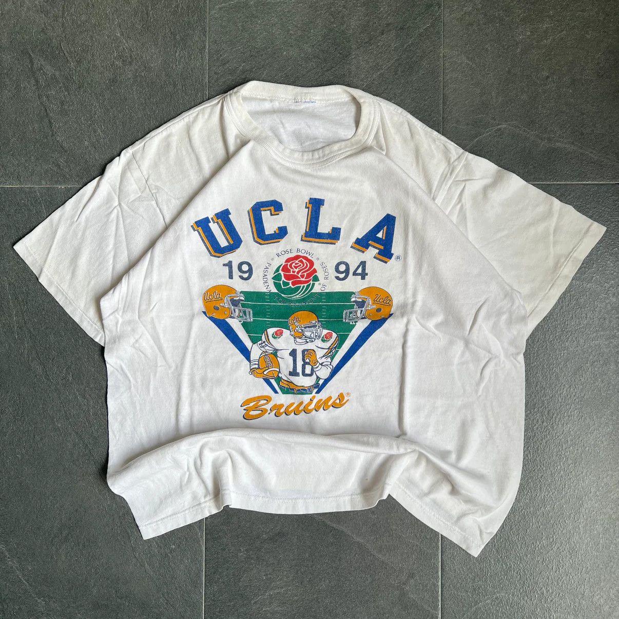 Vintage Vintage 1994 UCLA Bruins Rose Bowl NFL Tee Size US XL / EU 56 / 4 - 2 Thumbnail