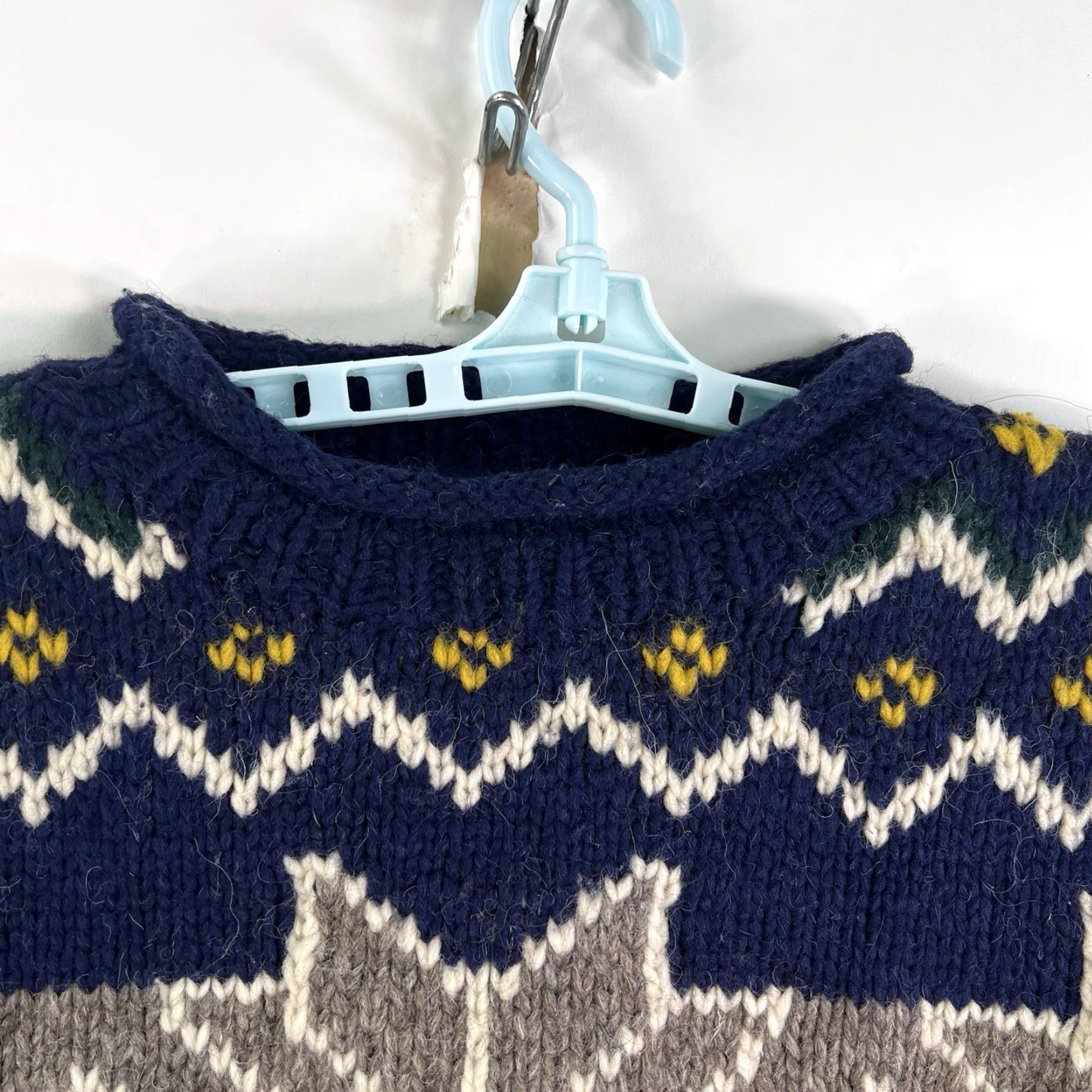 Vintage VINTAGE Rey Wear Geometric Wool Sweater Mens XL Blue Chunky-Knit Crew Neck 90s Classic Size US XL / EU 56 / 4 - 5 Thumbnail