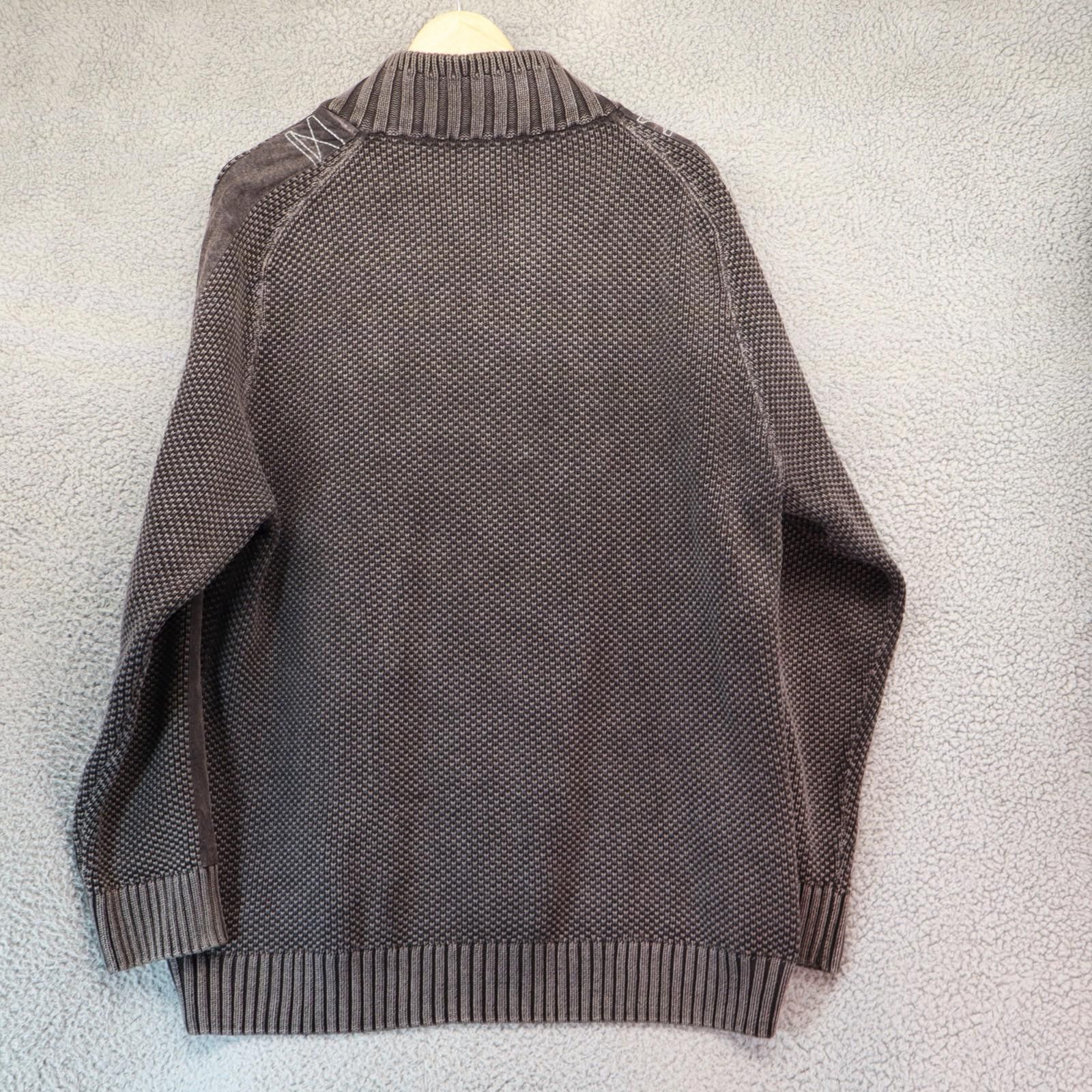 Carbon Carbon2Cobalt XL 1/4 Zip Heavy Knit Distressed Sweater Size US XL / EU 56 / 4 - 7 Thumbnail