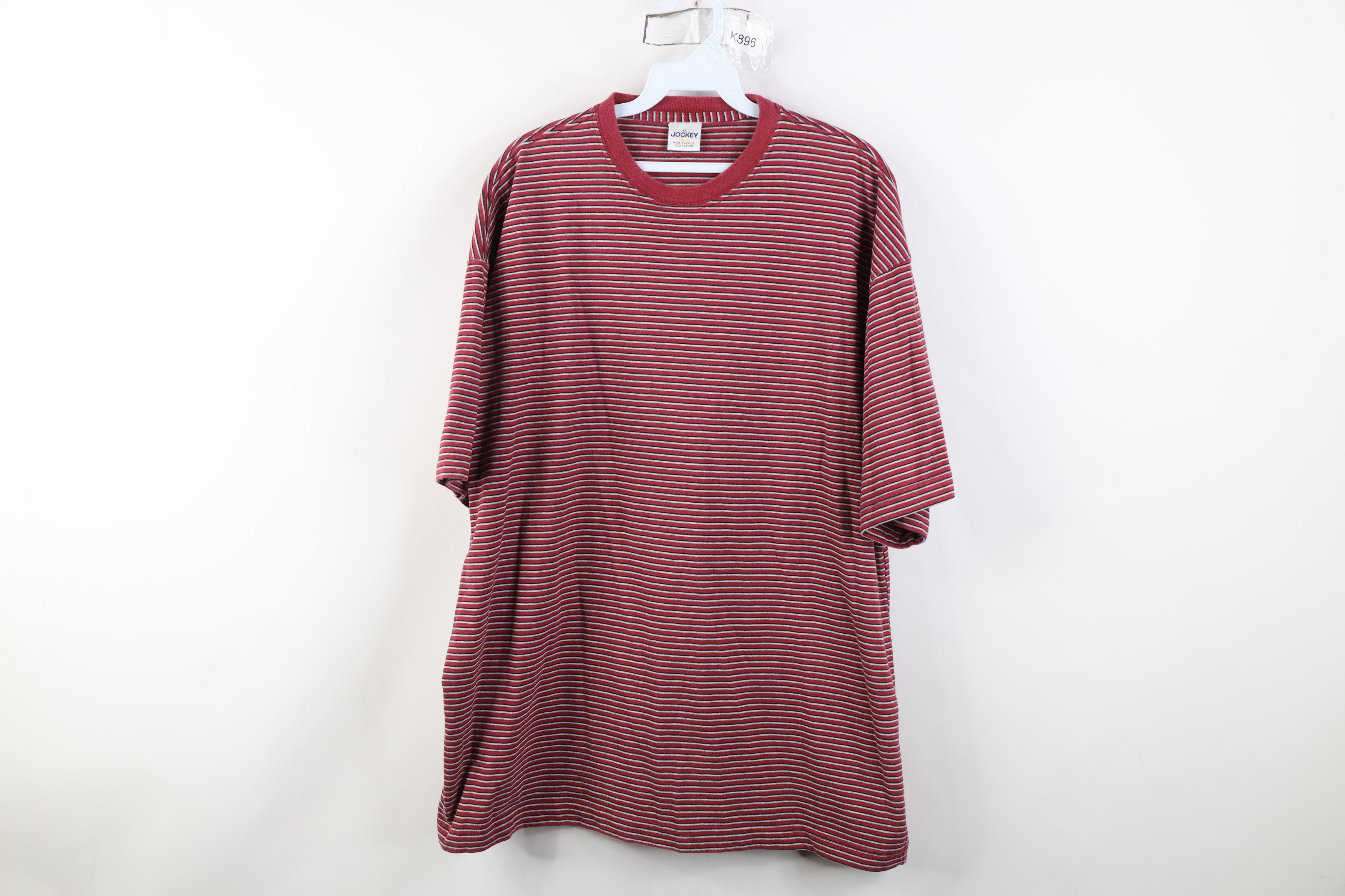 Vintage Vintage 90s Streetwear Heavy Striped Cotton T-Shirt Red Size US XL / EU 56 / 4 - 1 Thumbnail