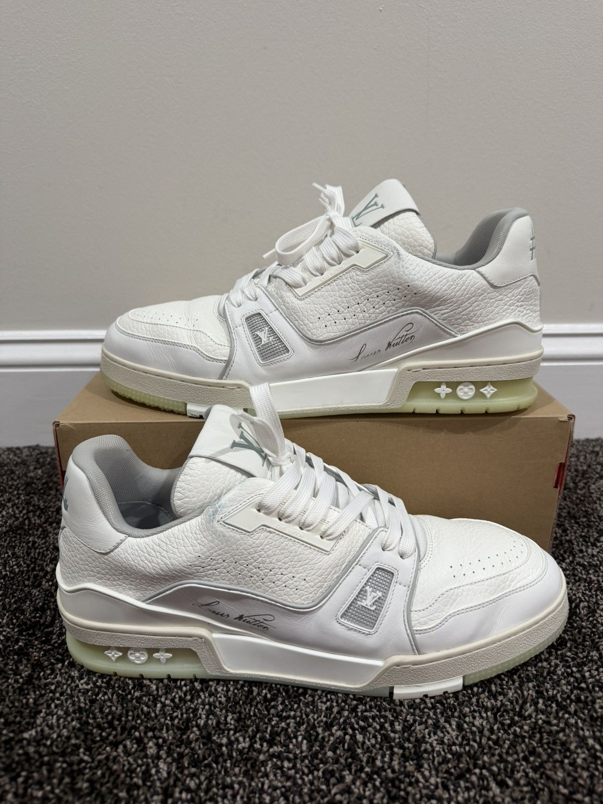 Louis Vuitton Louis Vuitton x Virgil All White #54 Low Top Trainer Sneaker Size US 9 / EU 42 - 10 Thumbnail