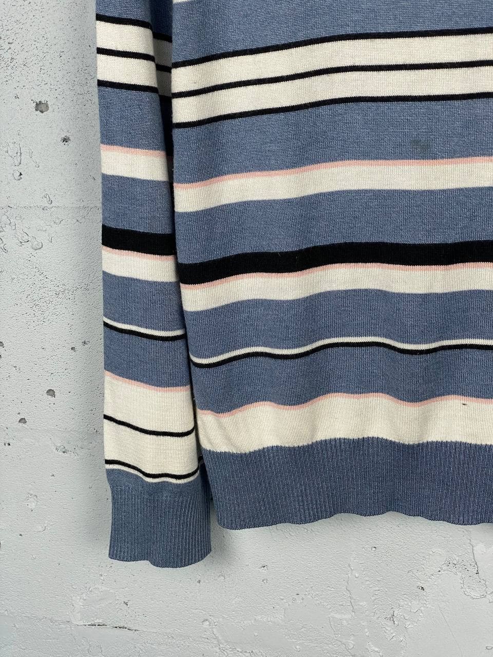 Dirk Bikkembergs Vintage Drik Bikkembergs Striped Big Logo Turtleneck Sweater Size US L / EU 52-54 / 3 - 6 Thumbnail