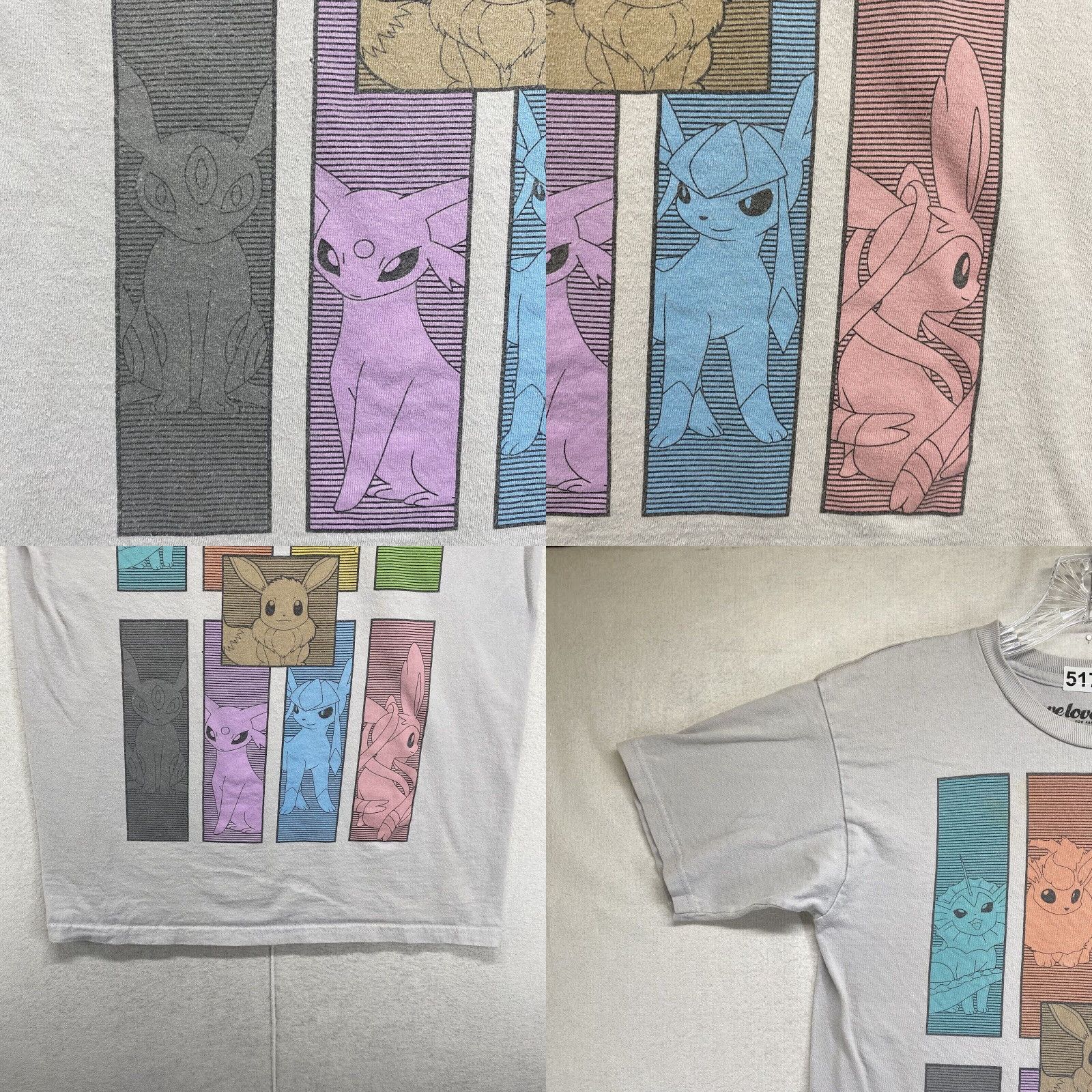 Vintage VINTAGE Pokémon Eevee Graphic T-Shirt Unisex Adults Extra Small Gray Cotton Spring Summer Pokemon Size US XS / EU 42 / 0 - 8 Thumbnail