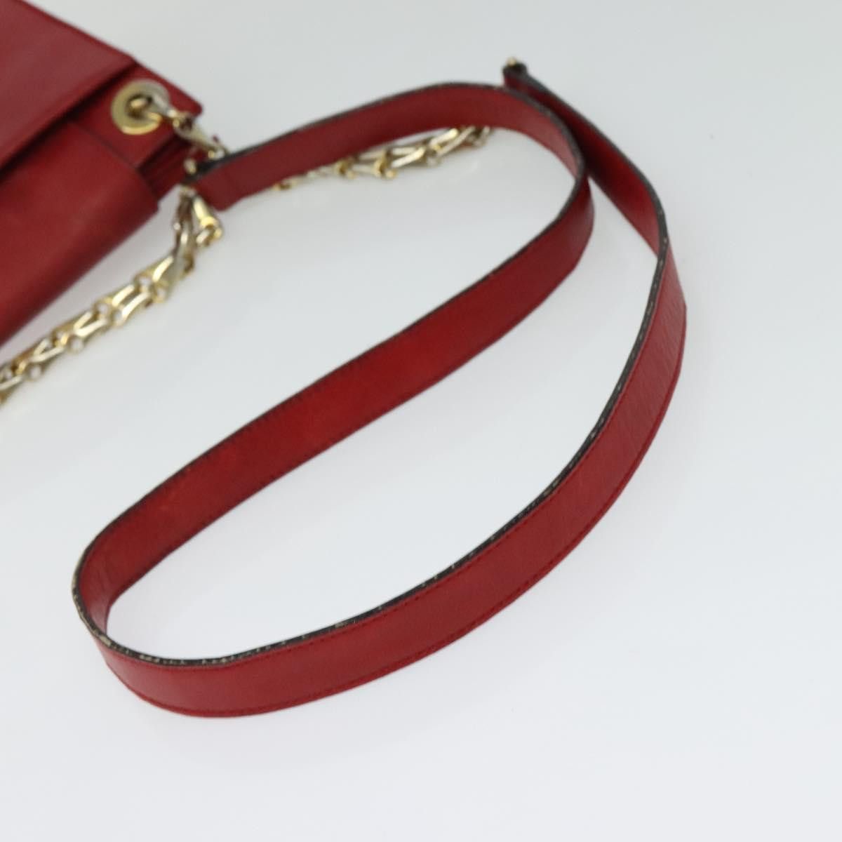 Celine CELINE Chain Shoulder Bag Leather Red Gold Size ONE SIZE - 7 Thumbnail