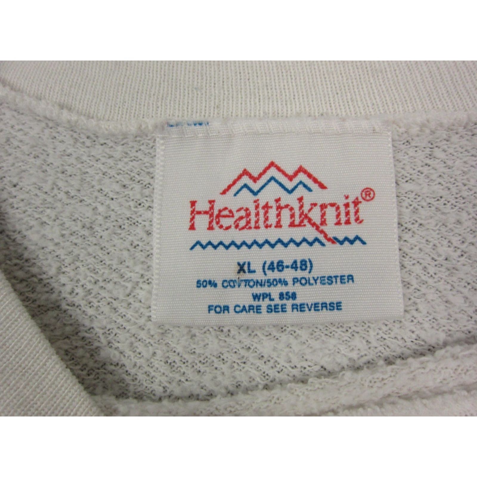 Vintage VINTAGE Healthknit Grandpa Sweatshirt Mens XL White Pullover 90s Care: Machine Washable Pocketed Crew Neck All Seasons Size US XL / EU 56 / 4 - 5 Thumbnail