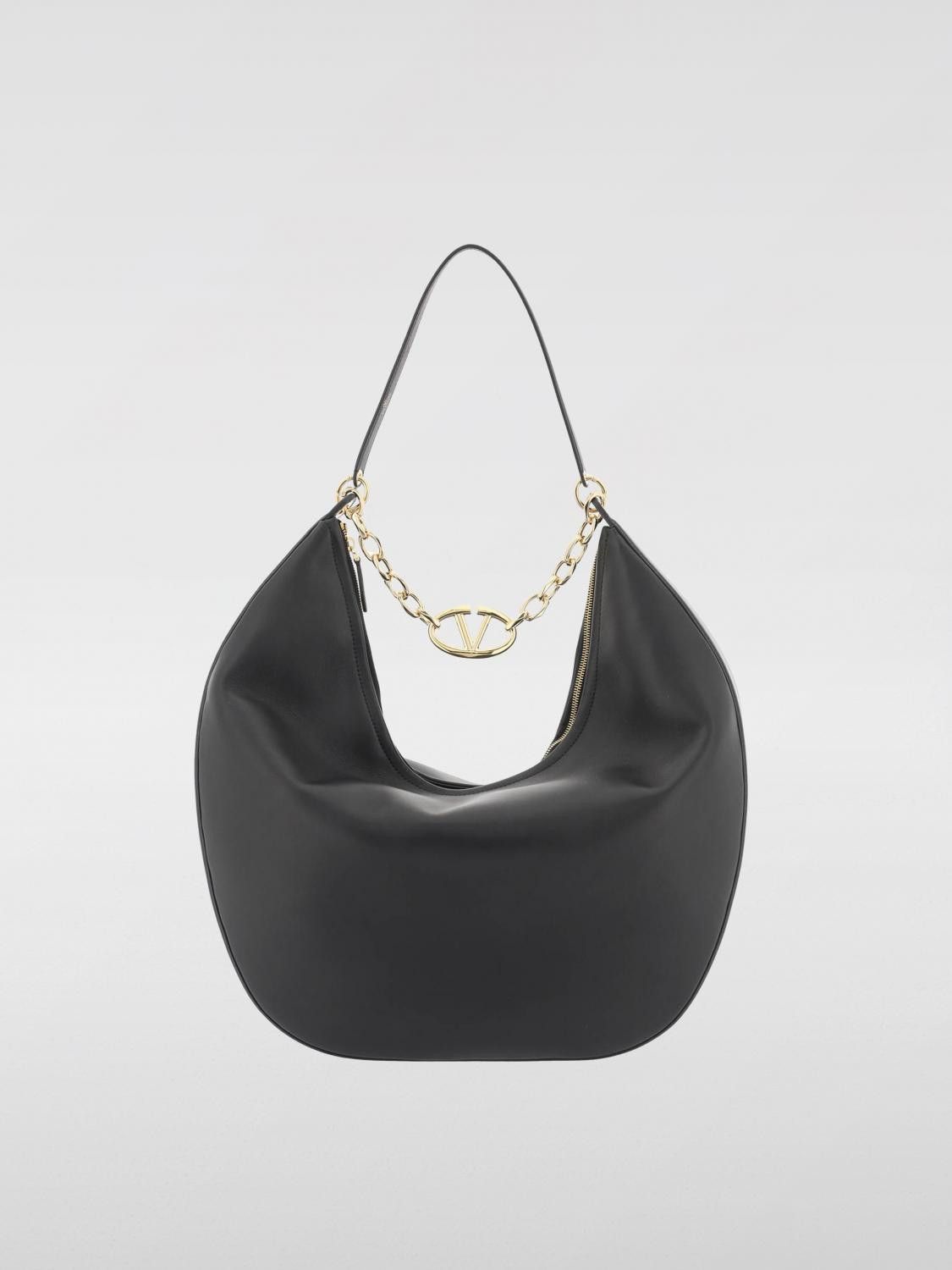 Valentino o1s22i1n0924 Size: OS / Maxi Vlogo Moon Hobo Bag in Black Size ONE SIZE - 1 Thumbnail